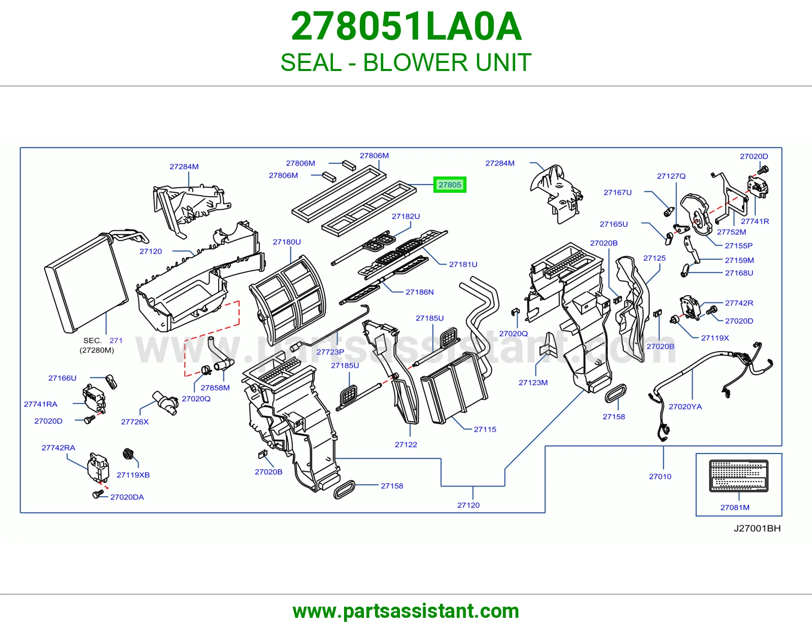 جلدة بلاور مكيف 278051LA0A