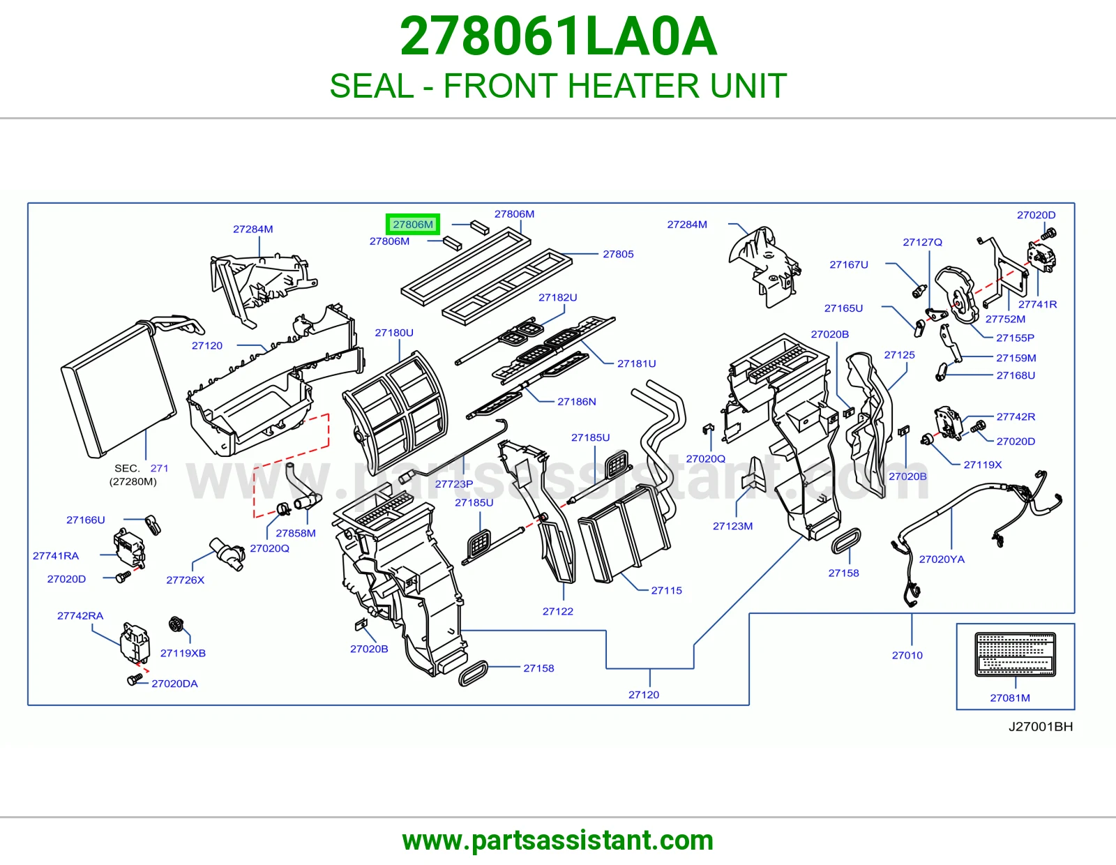 جلدة ثلاجة مكيف أمامي 278061LA0A