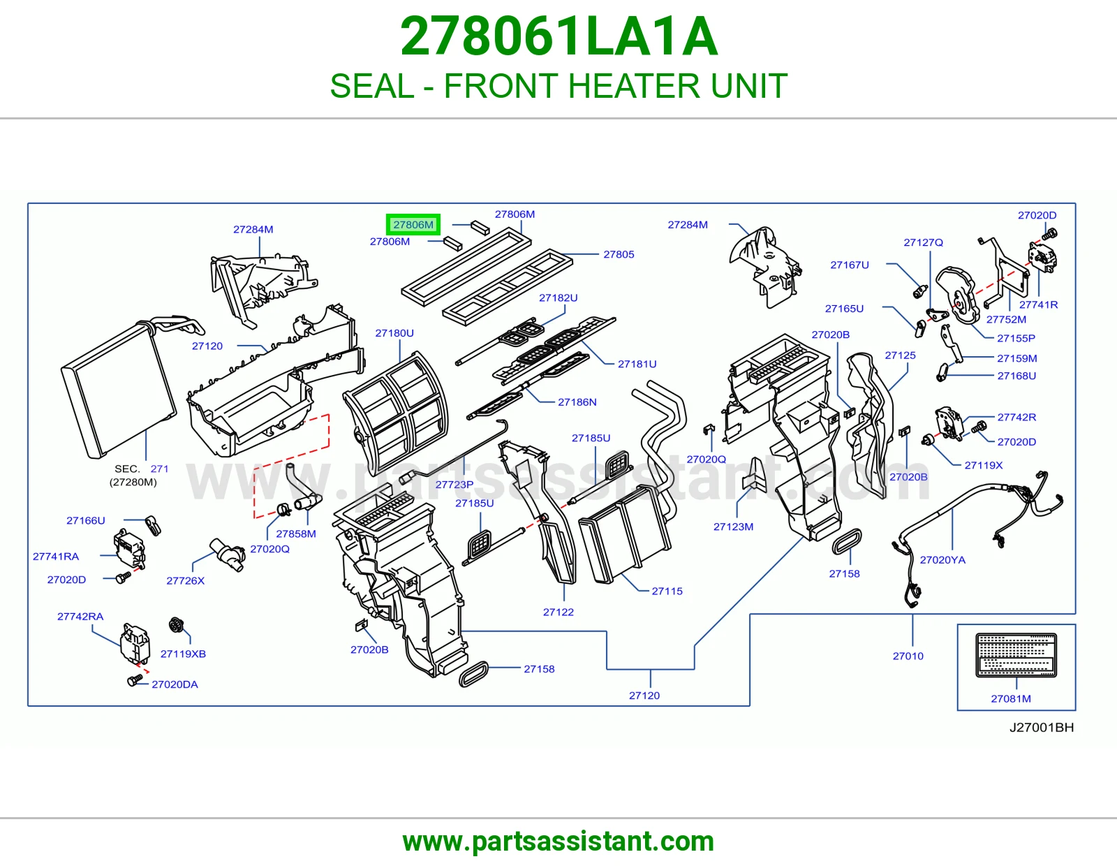 جلدة ثلاجة مكيف أمامي 278061LA1A