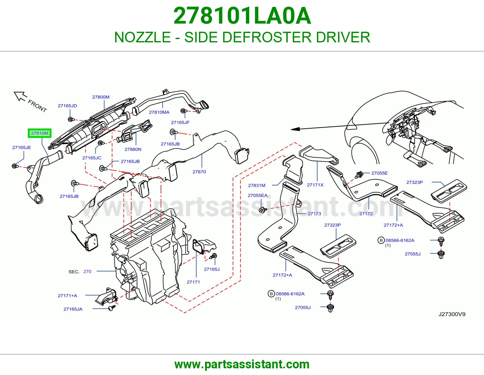 بخاخ مزيل ضباب جانبي جهة السواق 278101LA0A