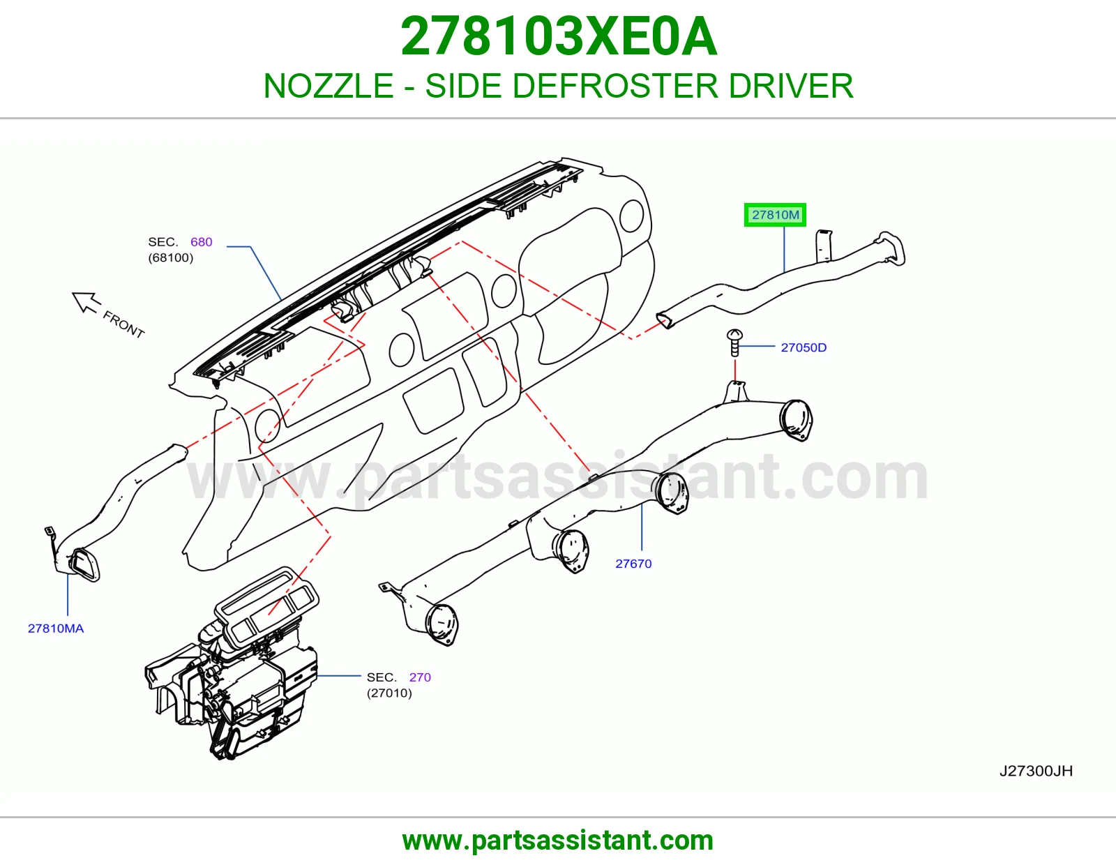 بخاخ مزيل ضباب جانبي جهة السواق 278103XE0A