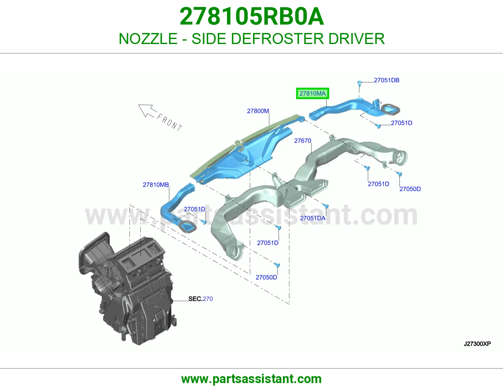 بخاخ مزيل ضباب جانبي جهة السواق 278105RB0A