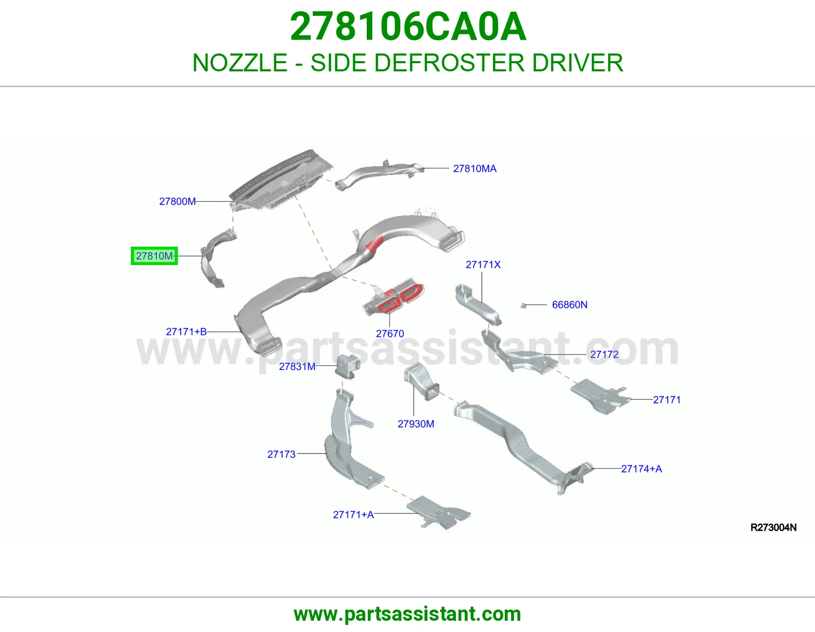بخاخ مزيل ضباب جانبي جهة السواق 278106CA0A