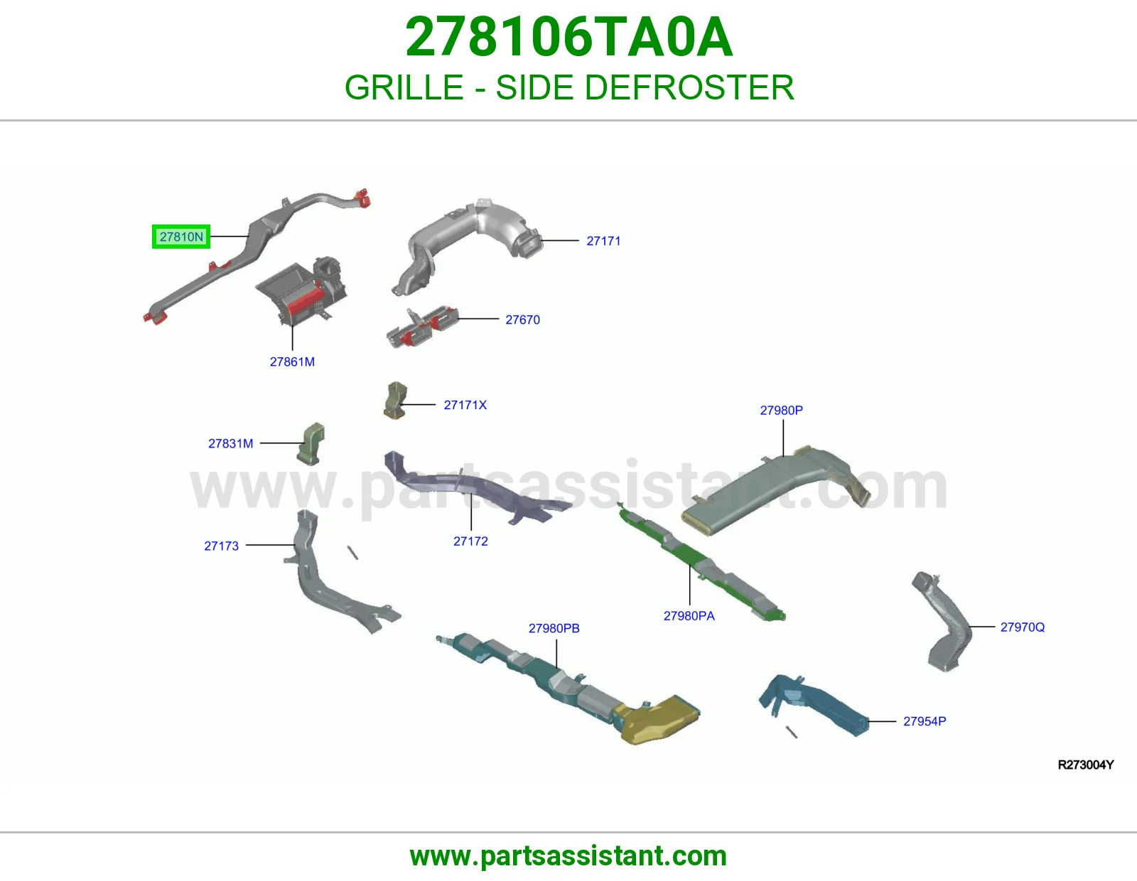 شبك هواية قزاز جانبي 278106TA0A