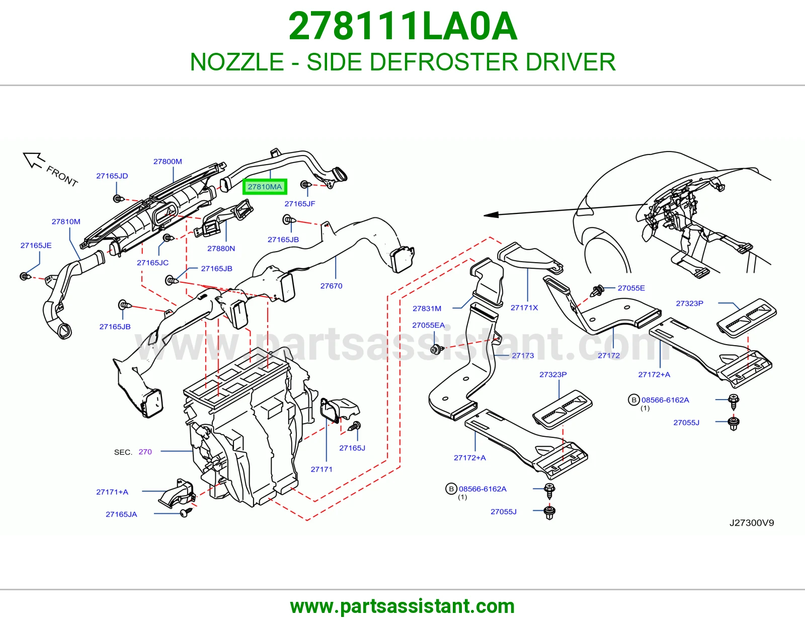 بخاخ مزيل ضباب جانبي جهة السواق 278111LA0A