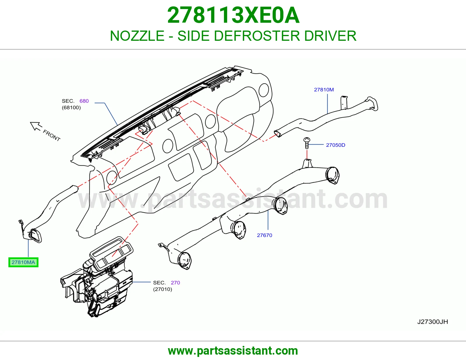 بخاخ مزيل ضباب جانبي جهة السواق 278113XE0A