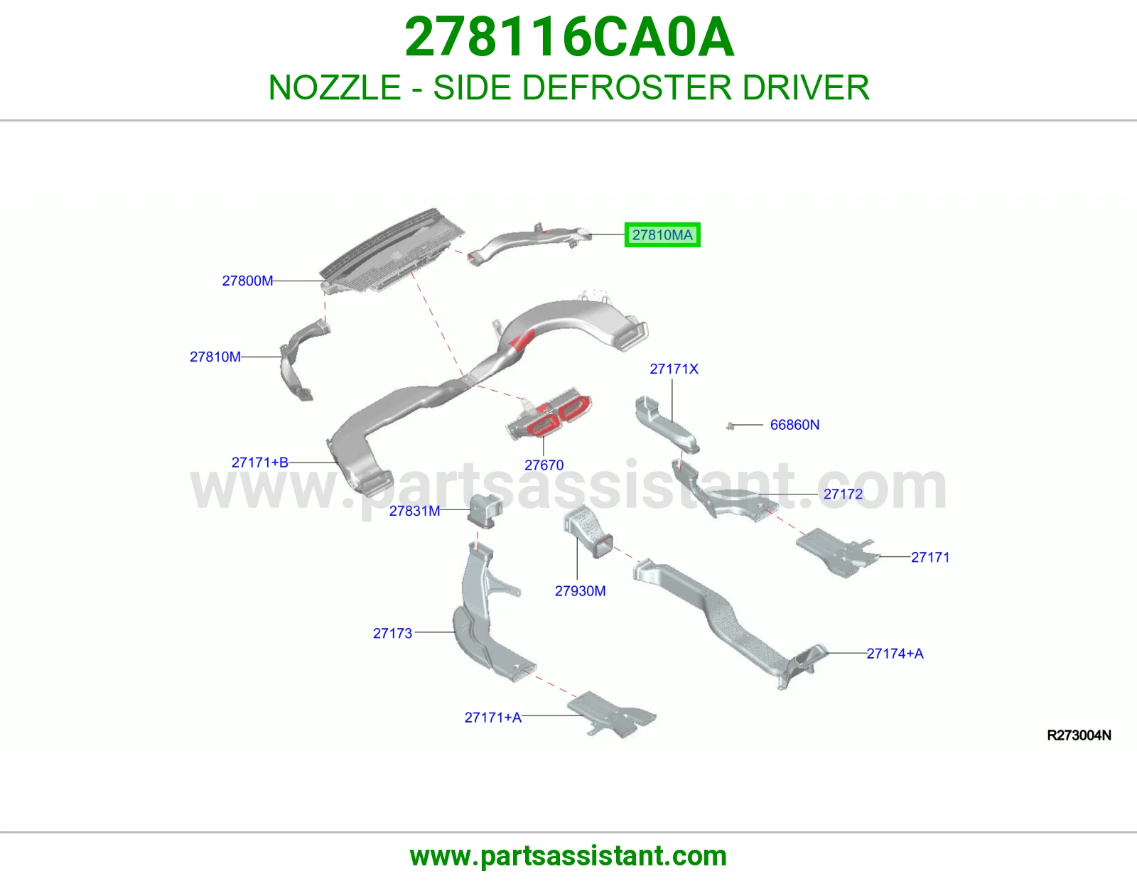 بخاخ مزيل ضباب جانبي جهة السواق 278116CA0A