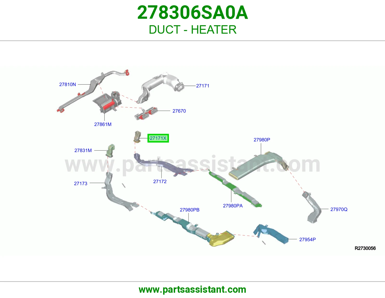 مجرى هواء دفاية 278306SA0A