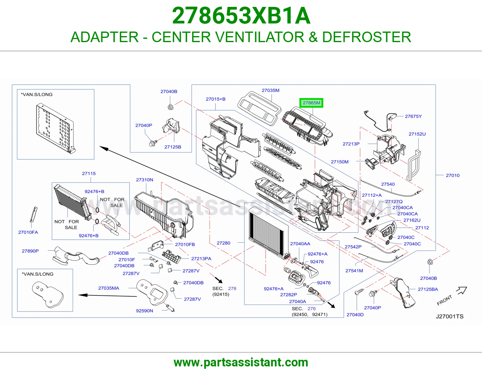 وصلة فتحة مكيف وسط هواية قزاز 278653XB1A