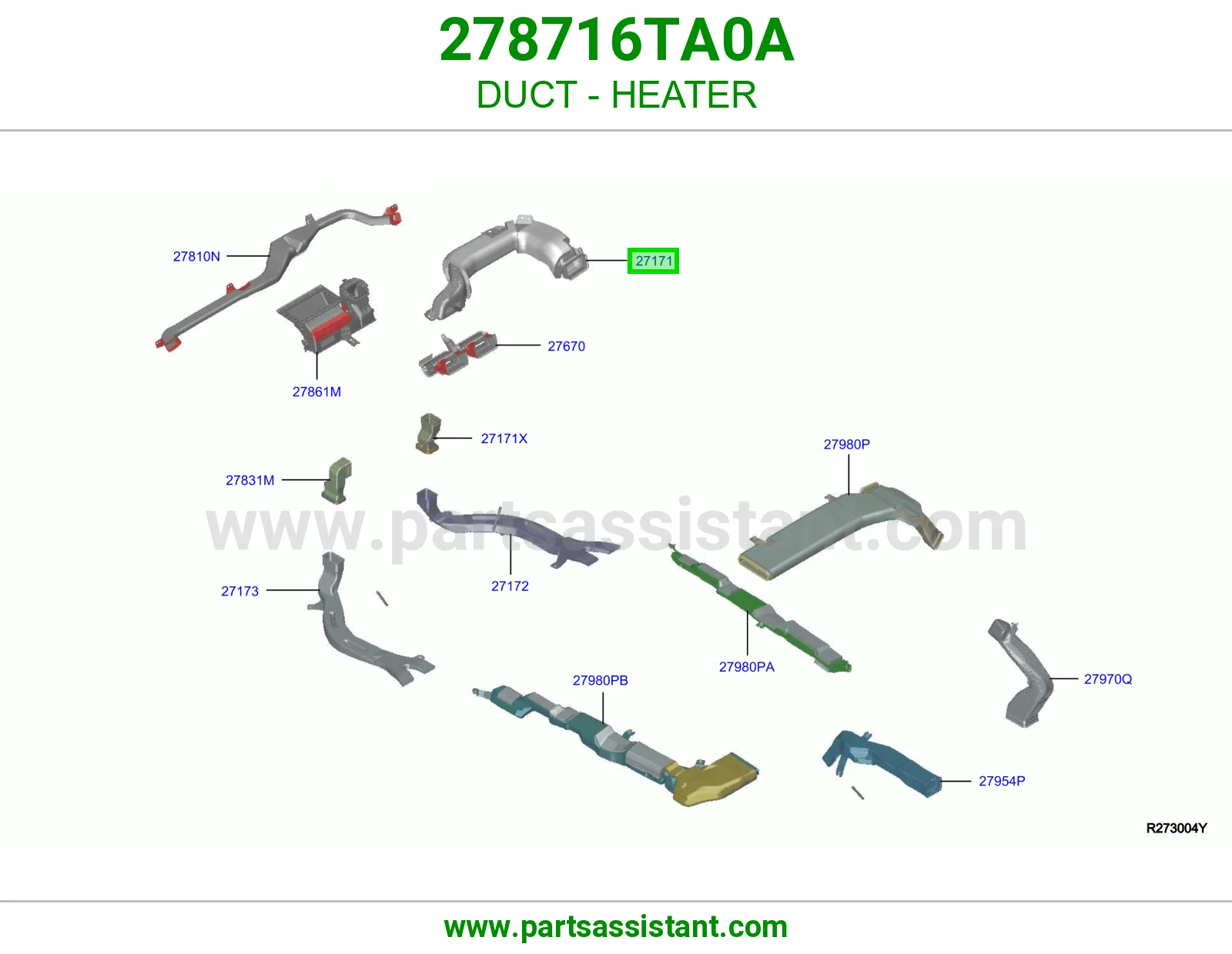 مجرى هواء دفاية 278716TA0A