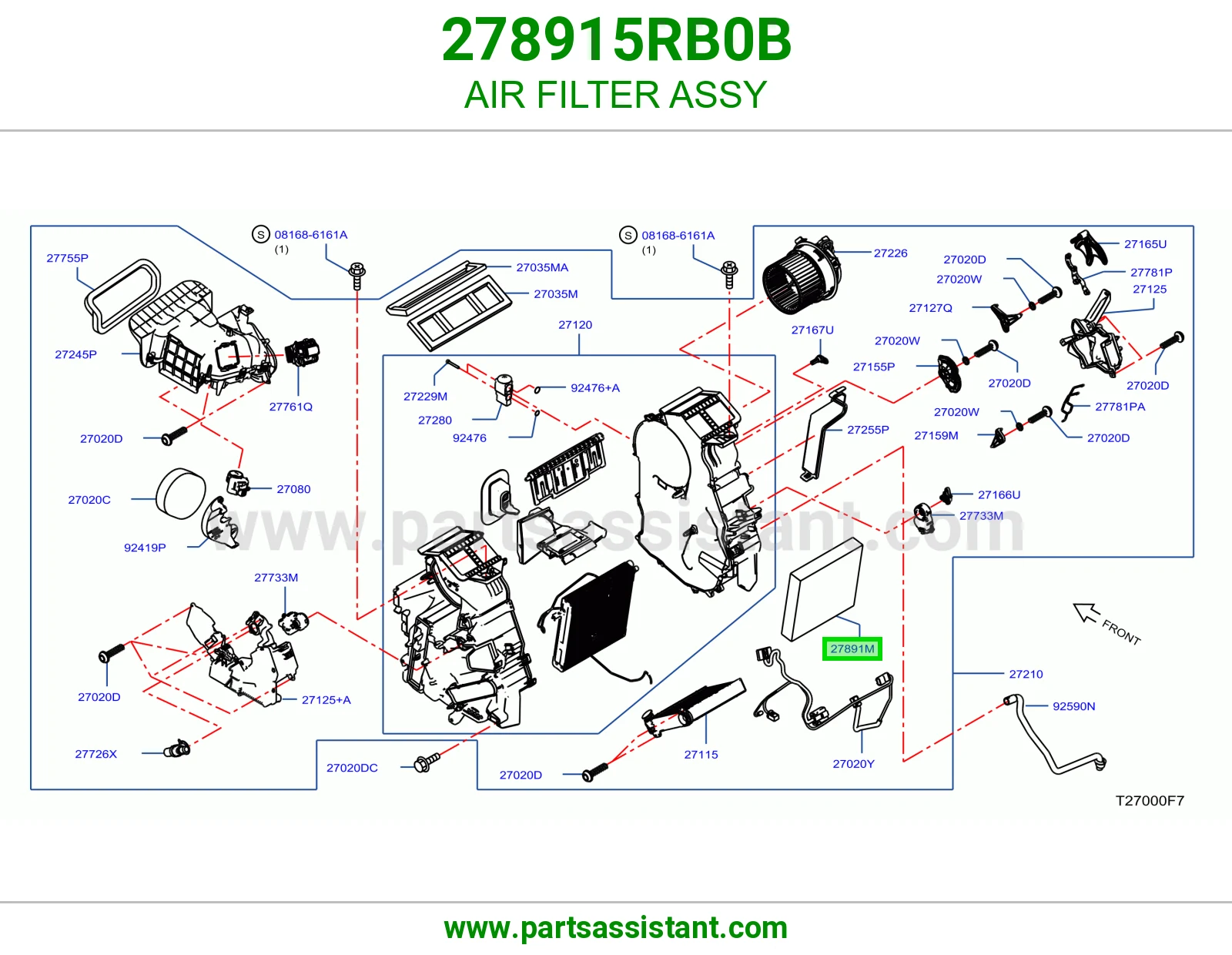AIR FILTER ASSY 278915RB0B