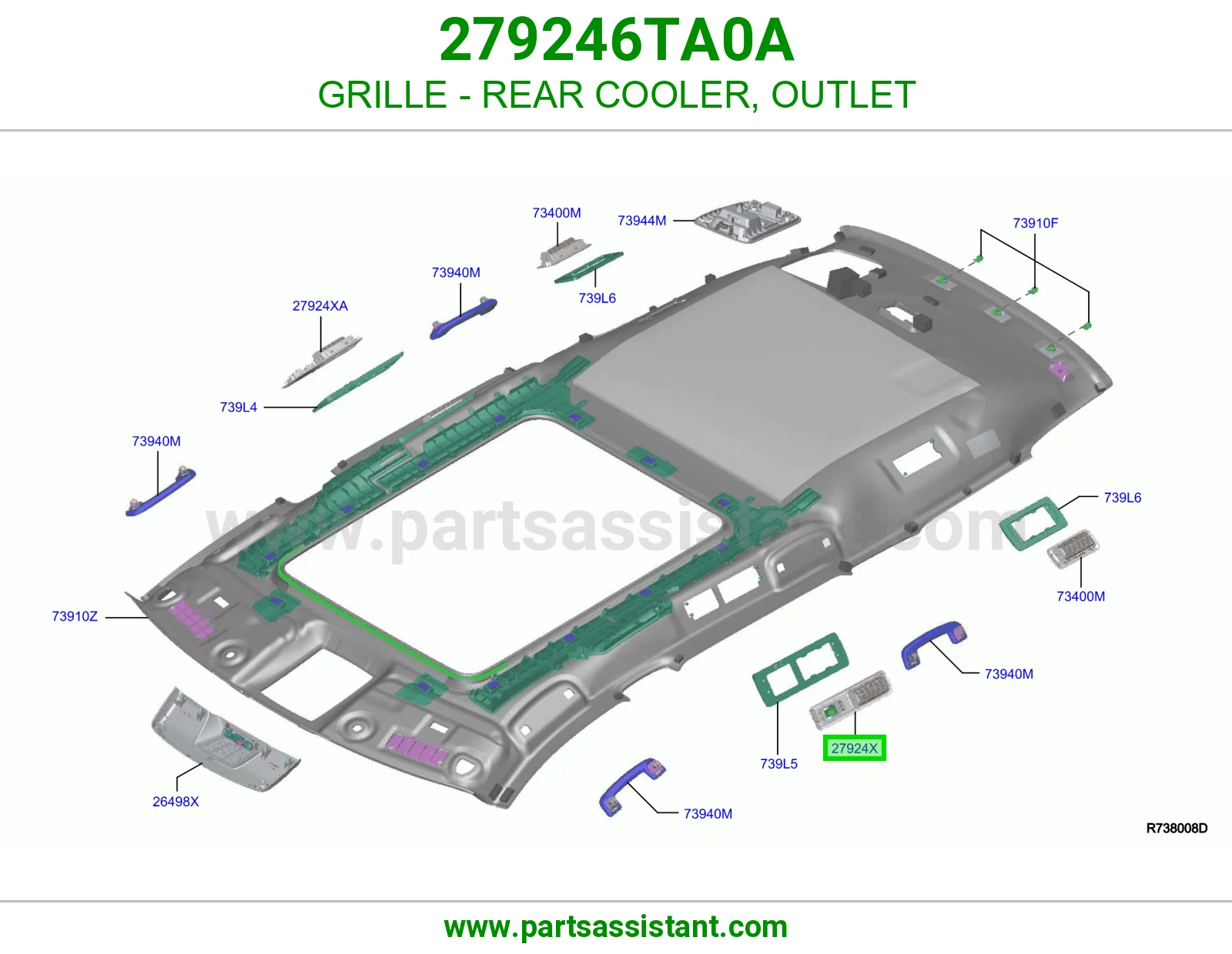 شبك مكيف خلفي مخرج 279246TA0A