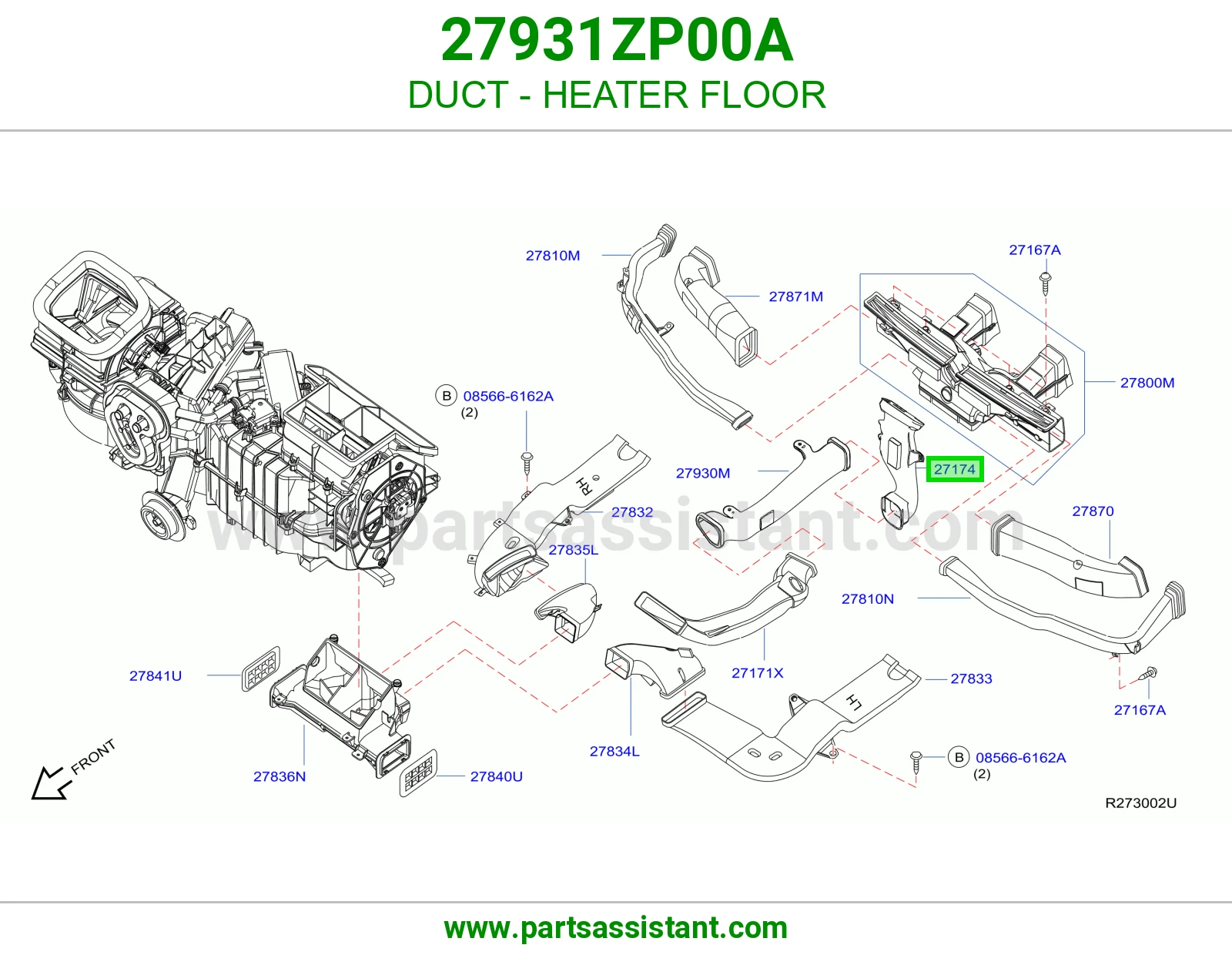 مجرى هواء دفاية أرضية 27931ZP00A