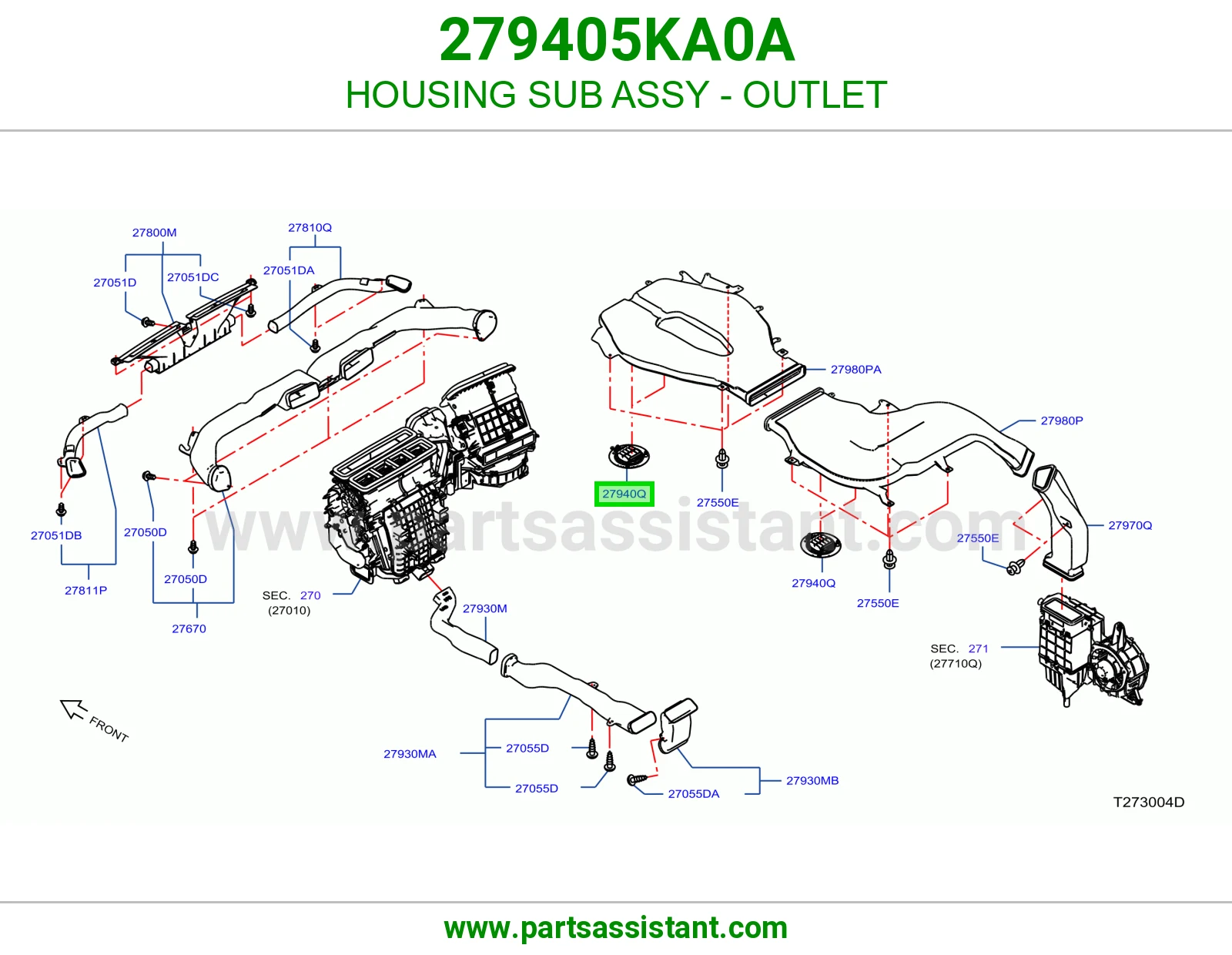 علبة فرعية مخرج 279405KA0A