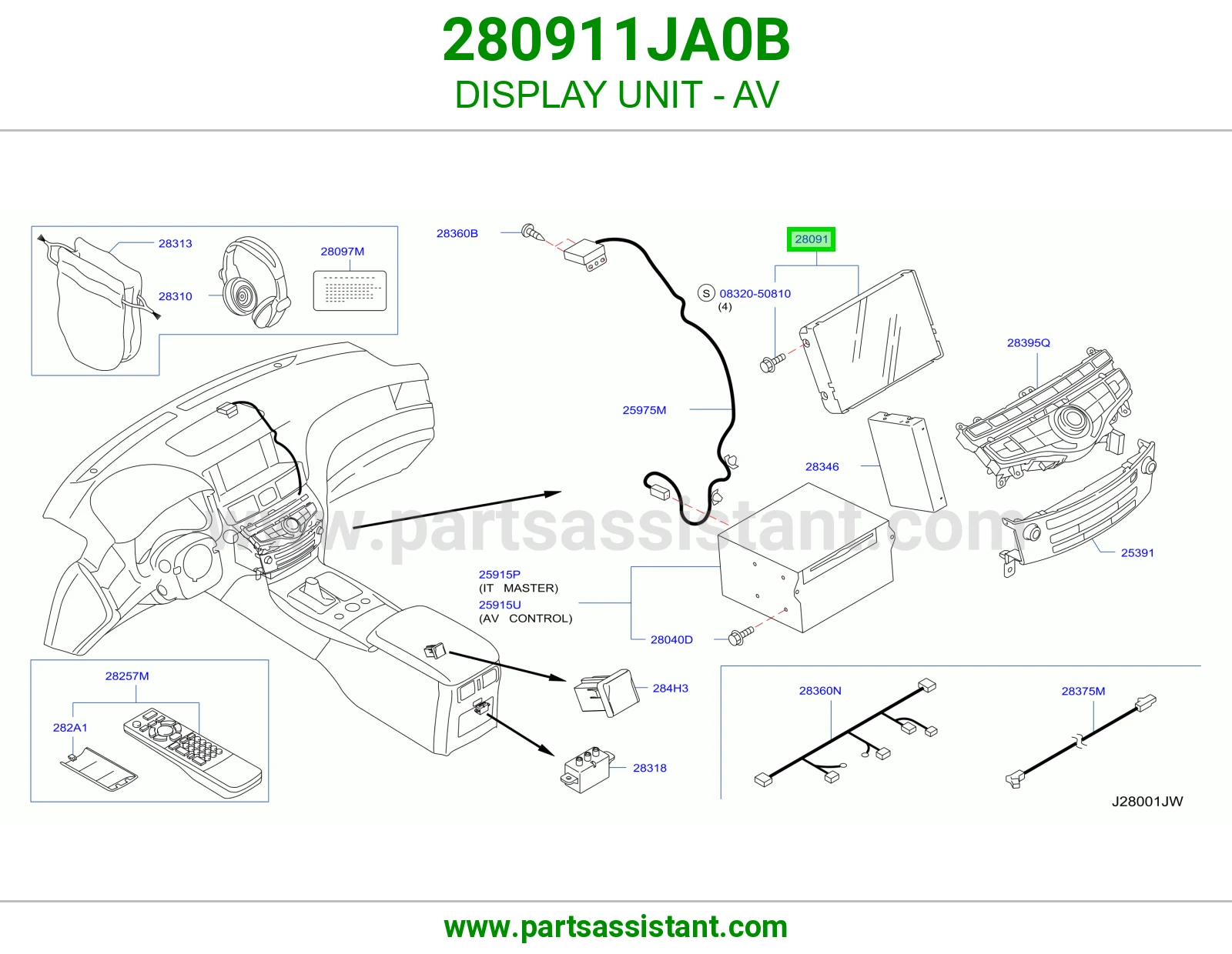 DISPLAY UNIT - AV 280911JA0B