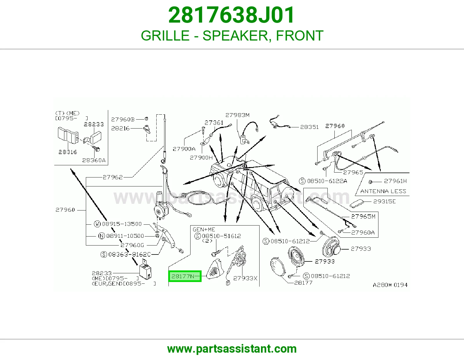 شبك سماعة أمامي 2817638J01