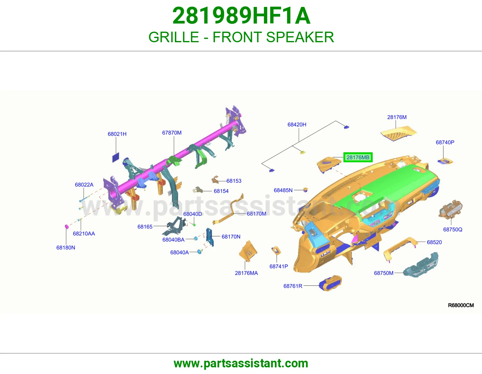 شبك سماعة أمامية 281989HF1A