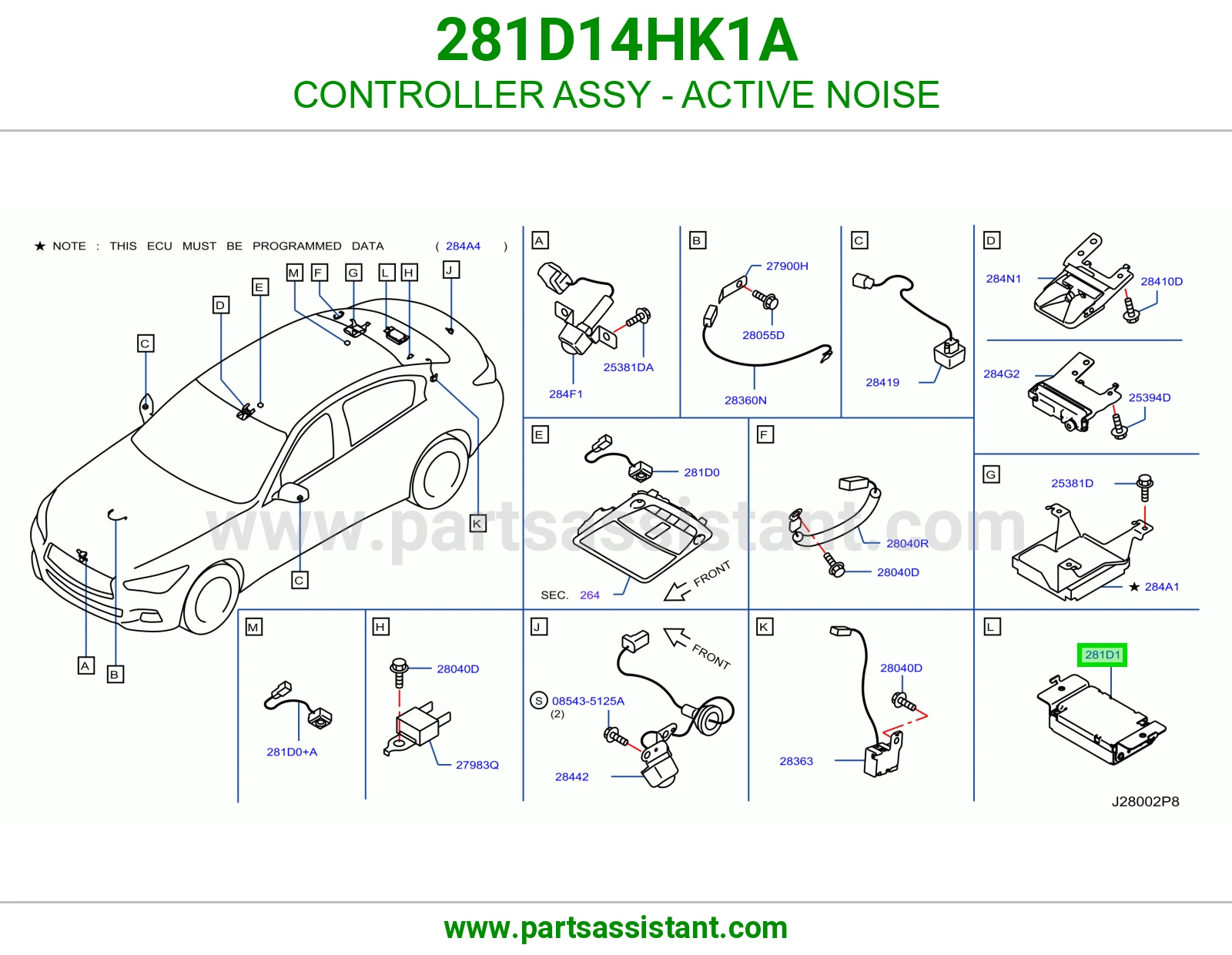 CONTROLLER ASSY - ACTIVE NOISE 281D14HK1A
