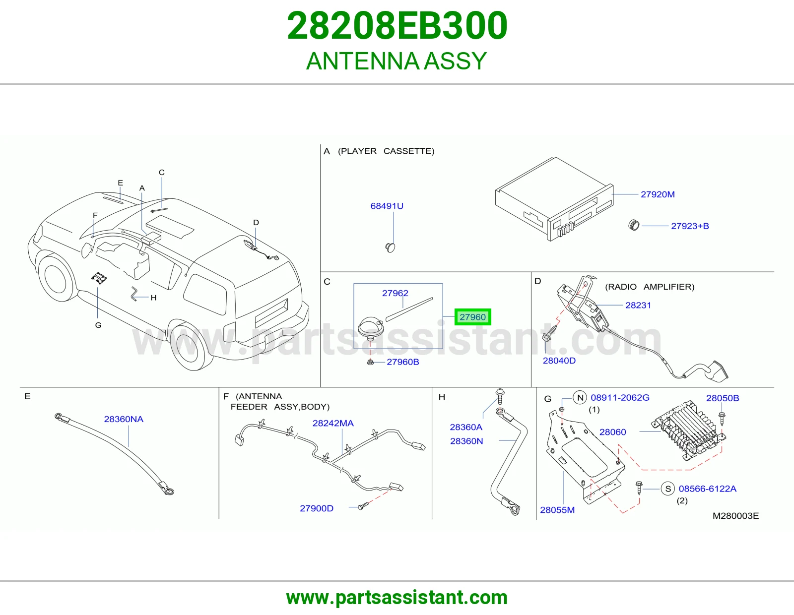 ANTENNA ASSY 28208EB300