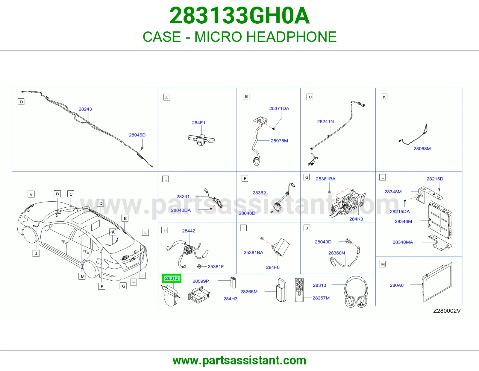 علبة سماعة ومايك 283133GH0A