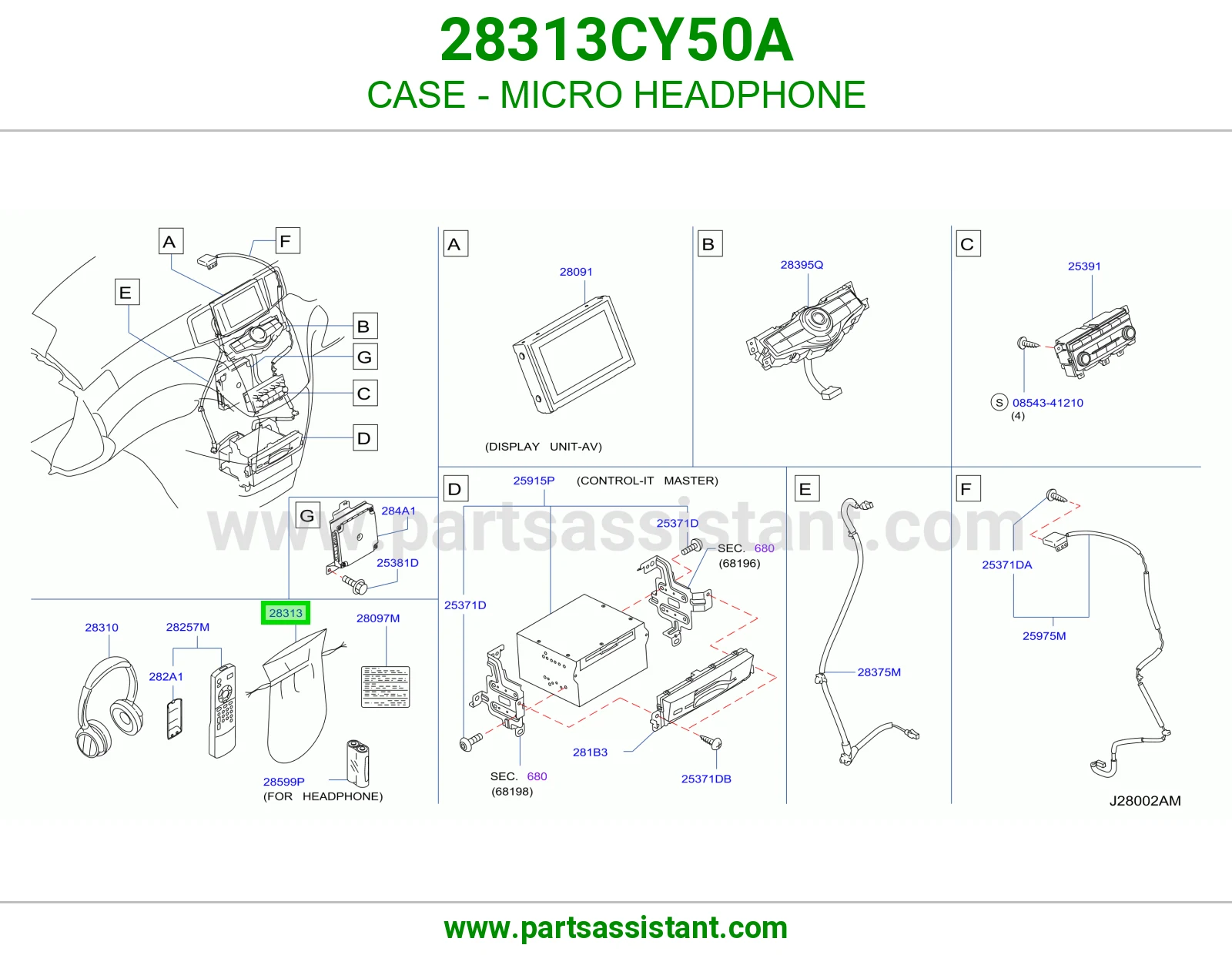 علبة سماعة ومايك 28313CY50A