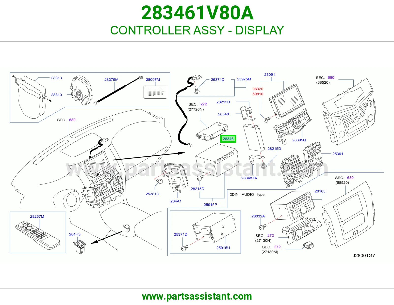 كنترول شاشة كامل 283461V80A