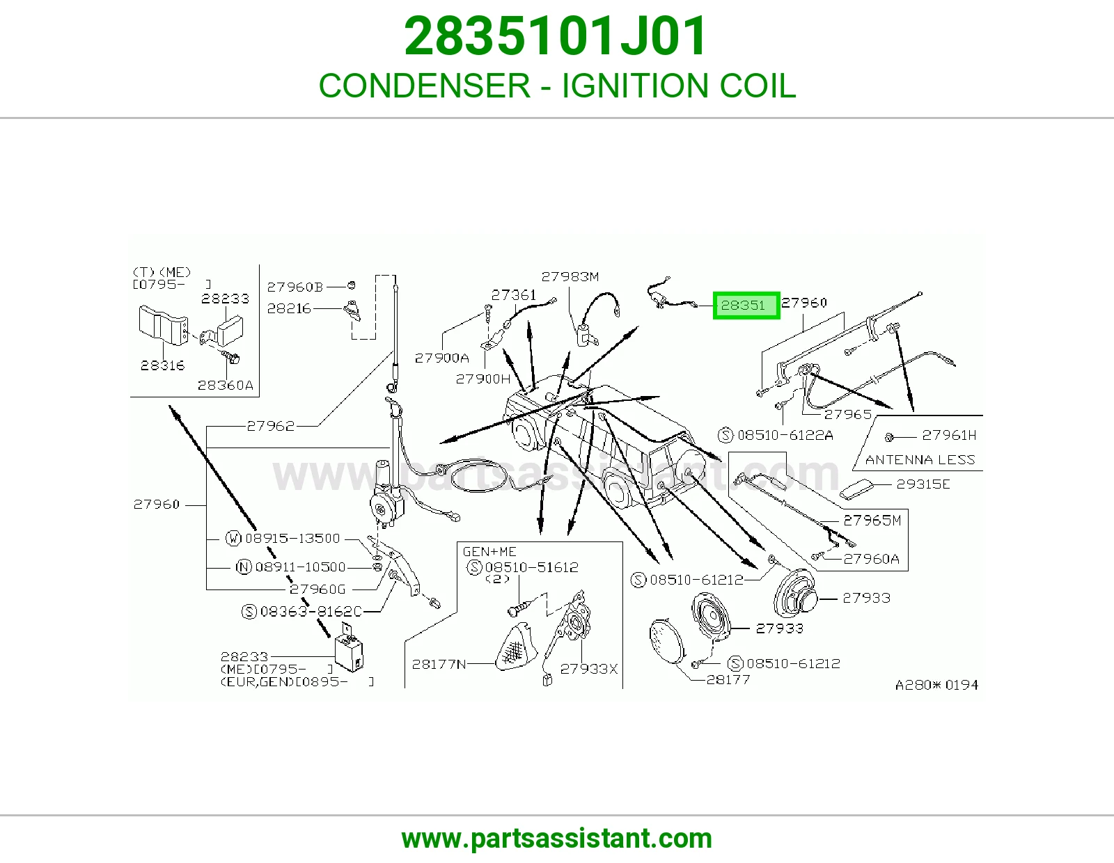 رديتر مكيف كويل 2835101J01