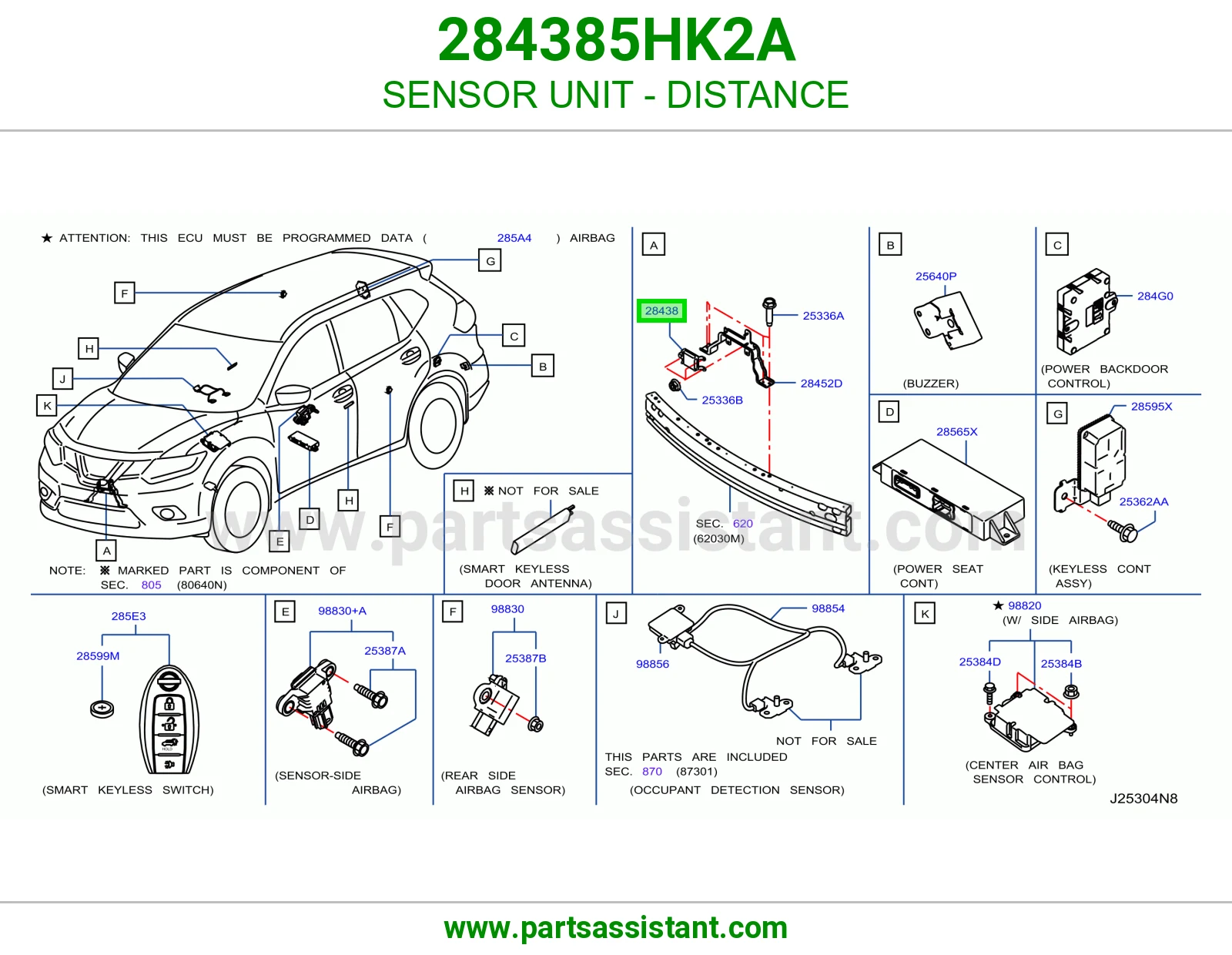 وحدة حساس مسافة 284385HK2A
