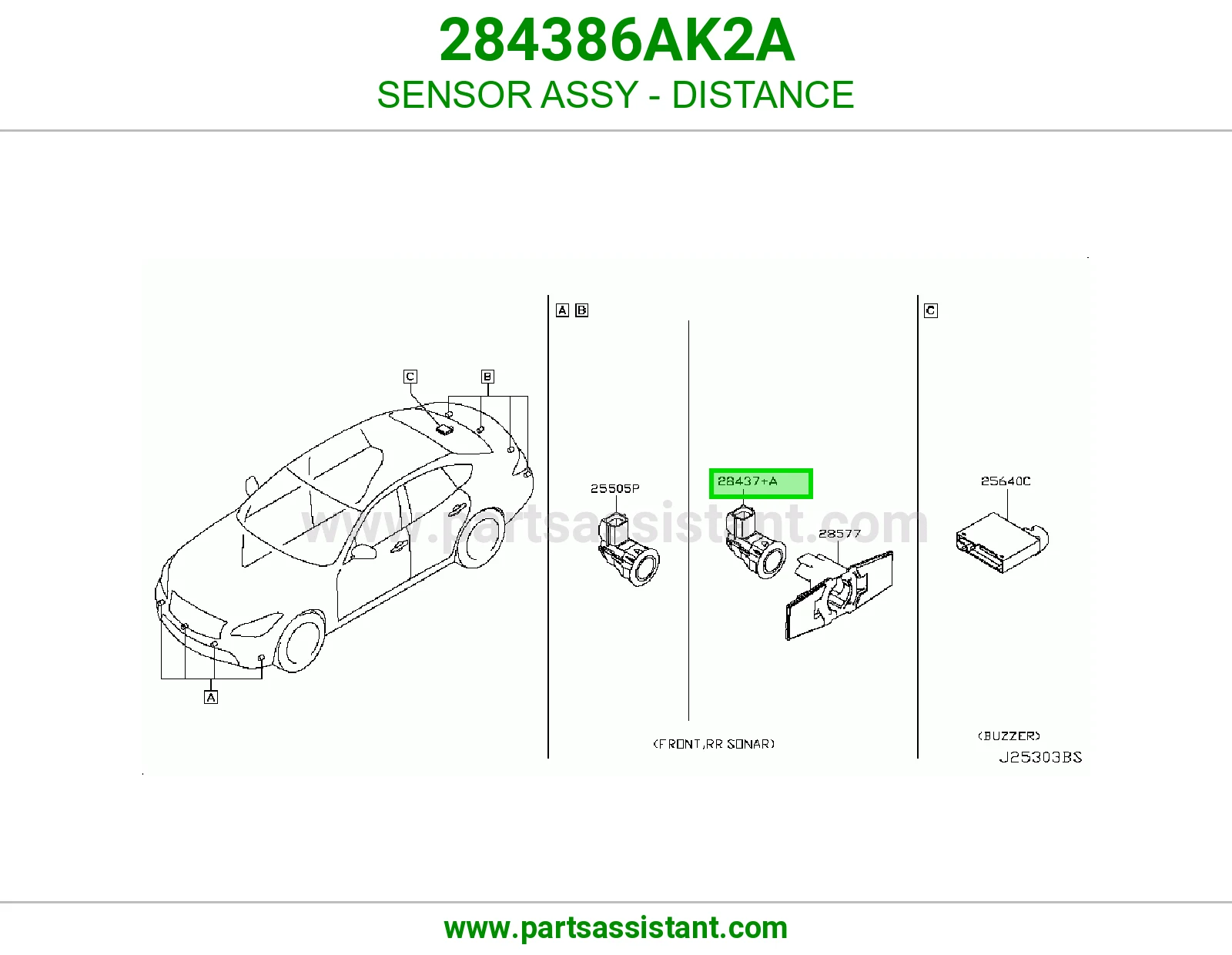 SENSOR ASSY - DISTANCE 284386AK2A