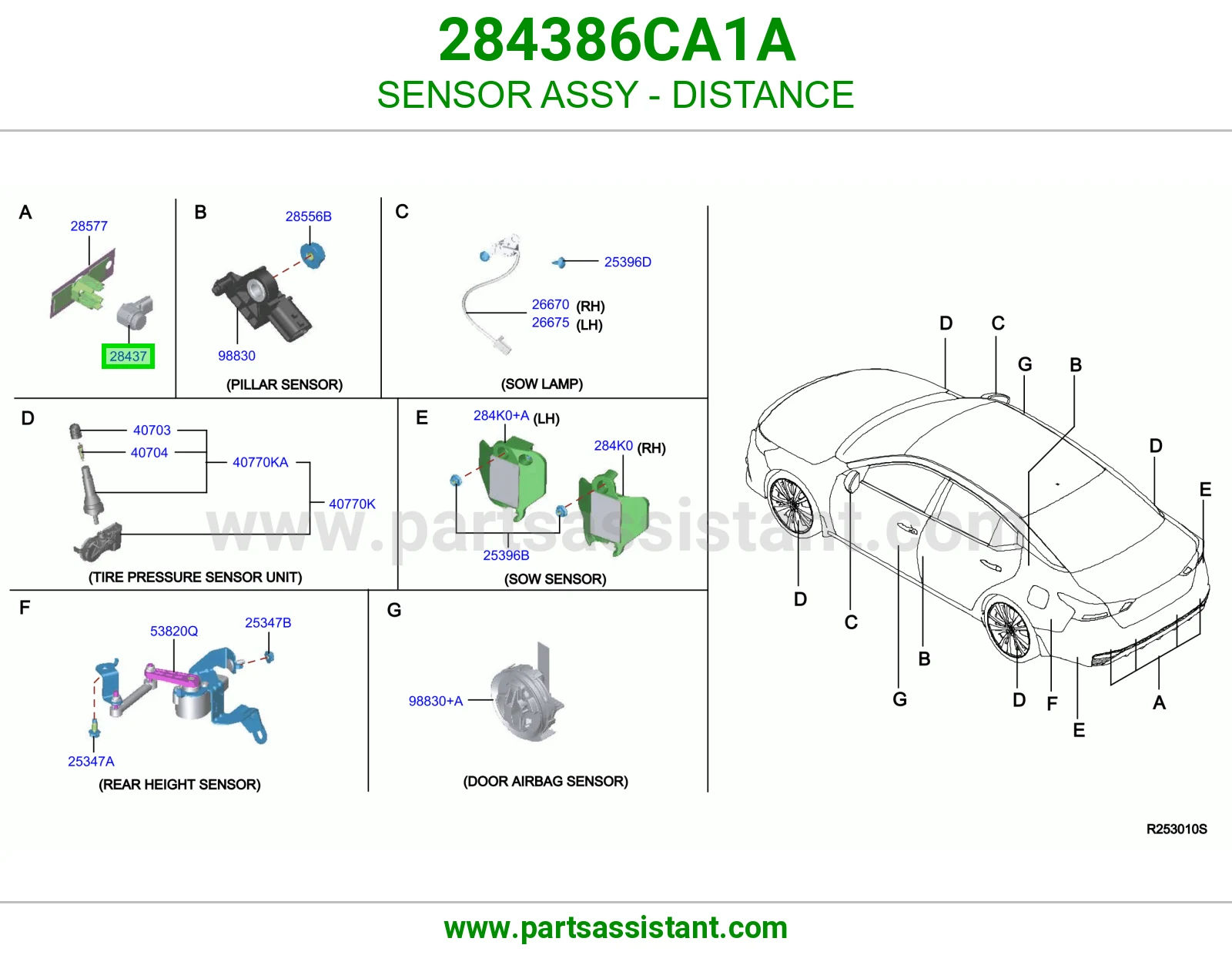 حساس مسافة كامل 284386CA1A