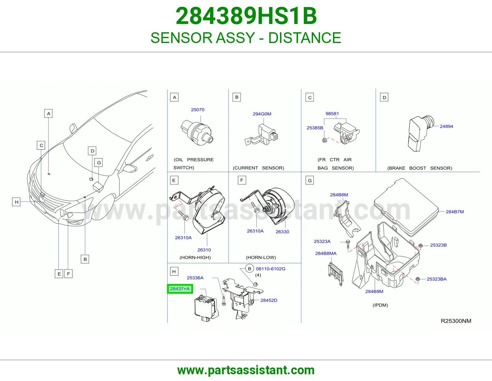 حساس مسافة كامل 284389HS1B