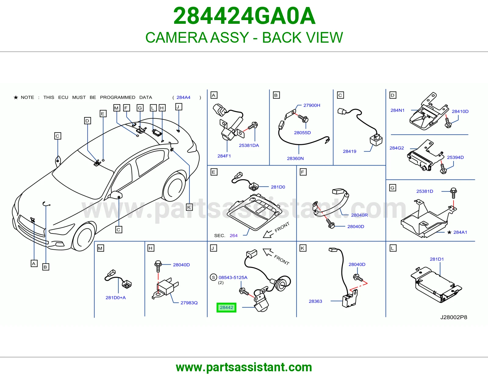 كاميرا رؤية خلفية كاملة 284424GA0A