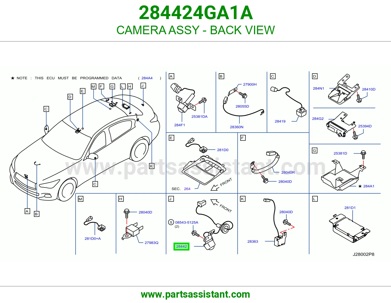 كاميرا رؤية خلفية كاملة 284424GA1A