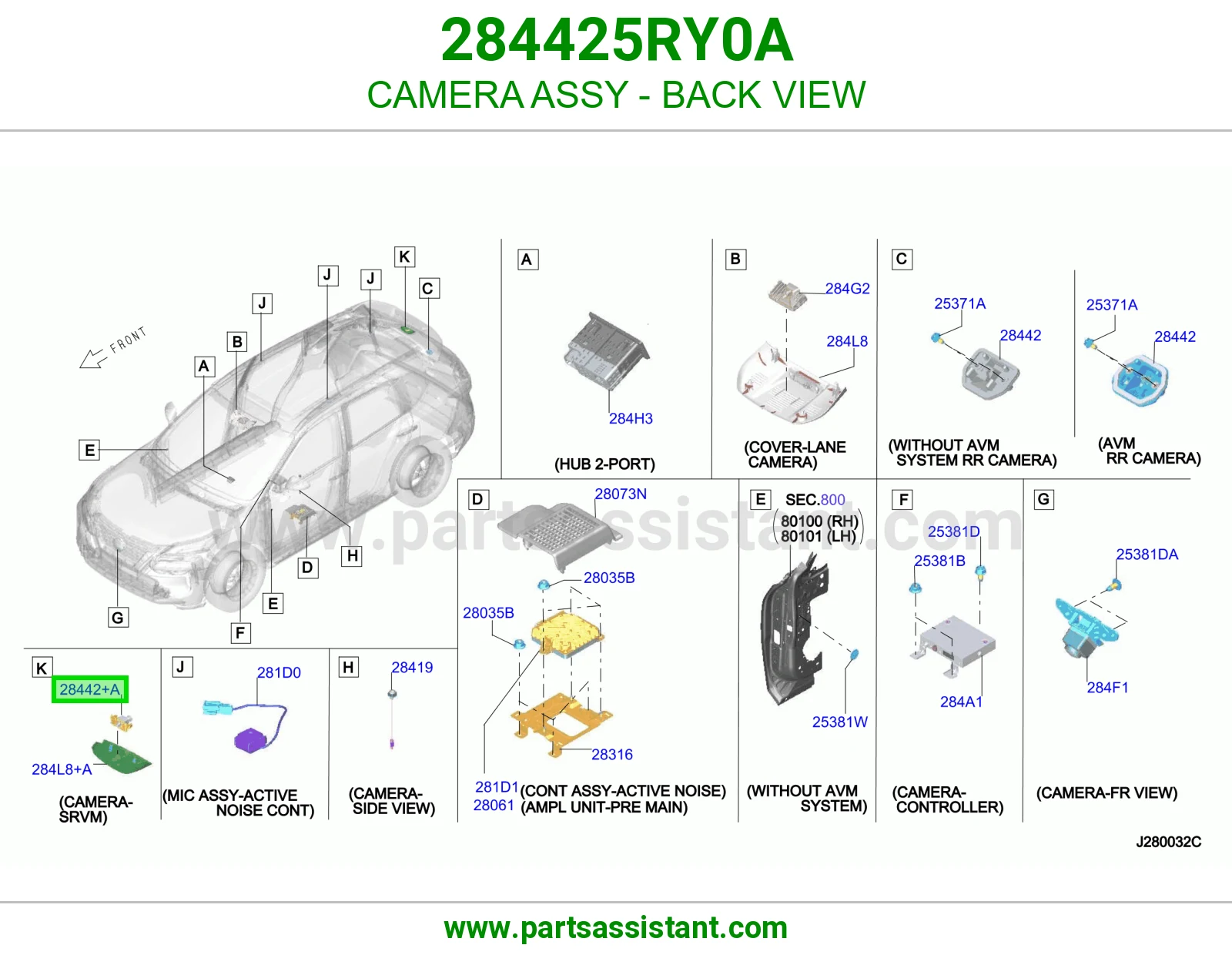 كاميرا رؤية خلفية كاملة 284425RY0A