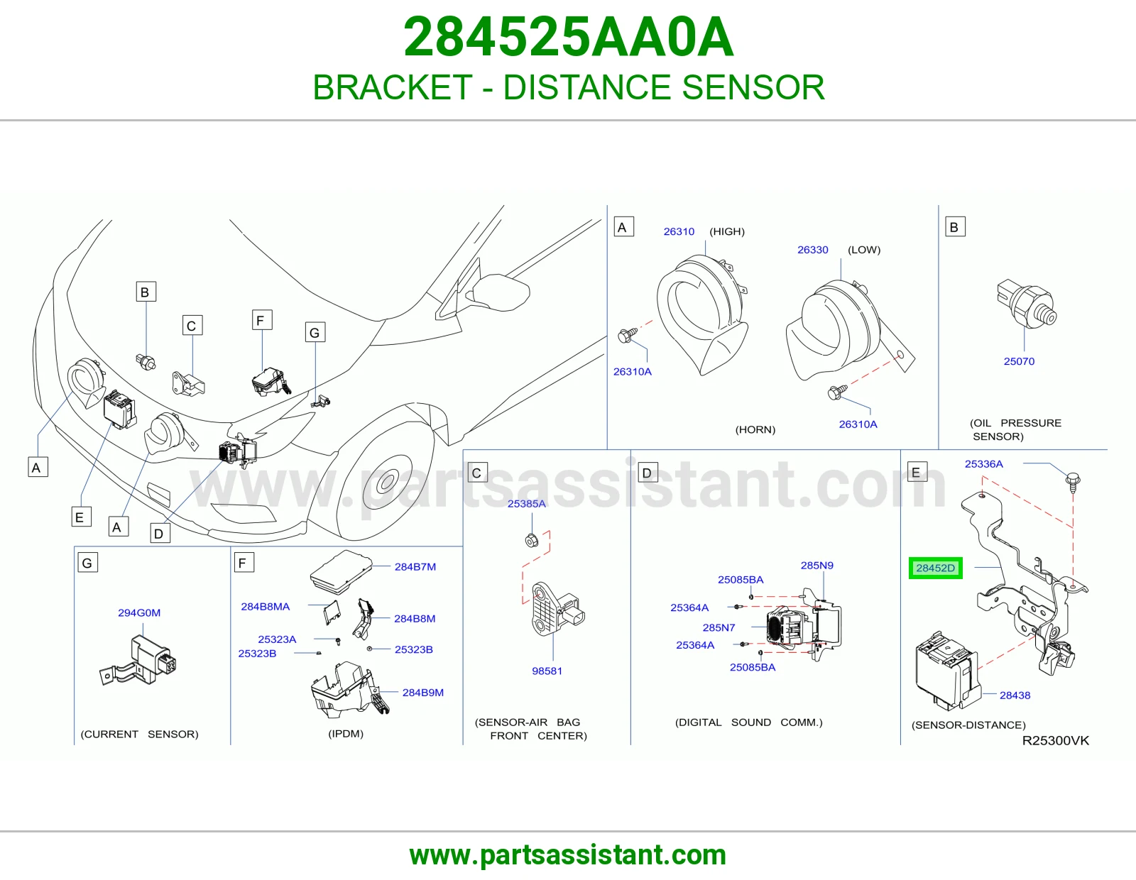 قاعدة حساس مسافة 284525AA0A
