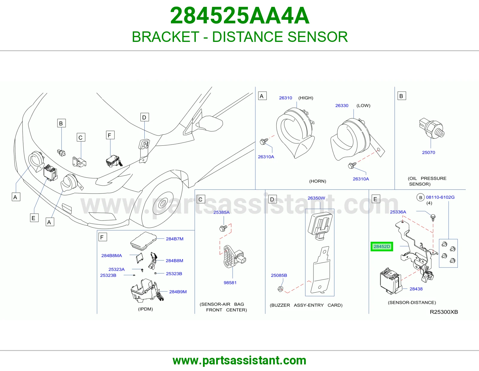 قاعدة حساس مسافة 284525AA4A