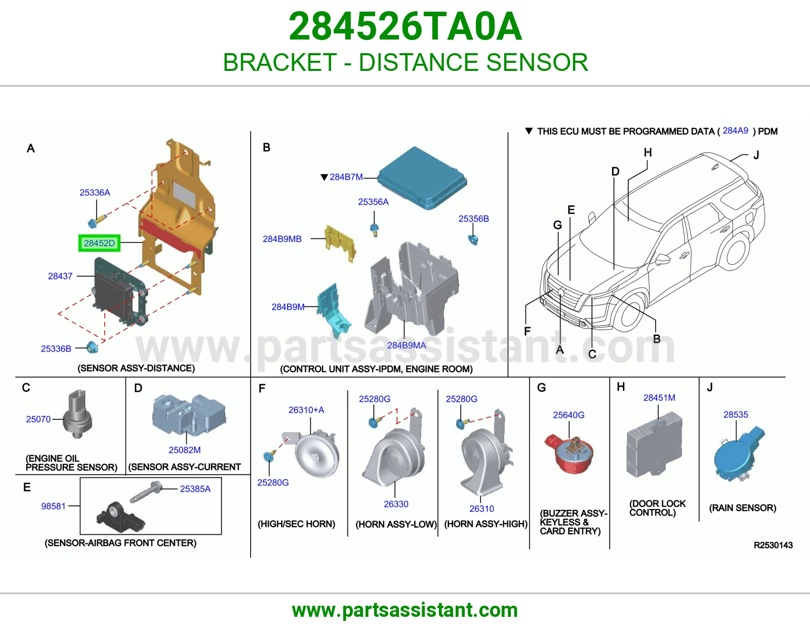 قاعدة حساس مسافة 284526TA0A