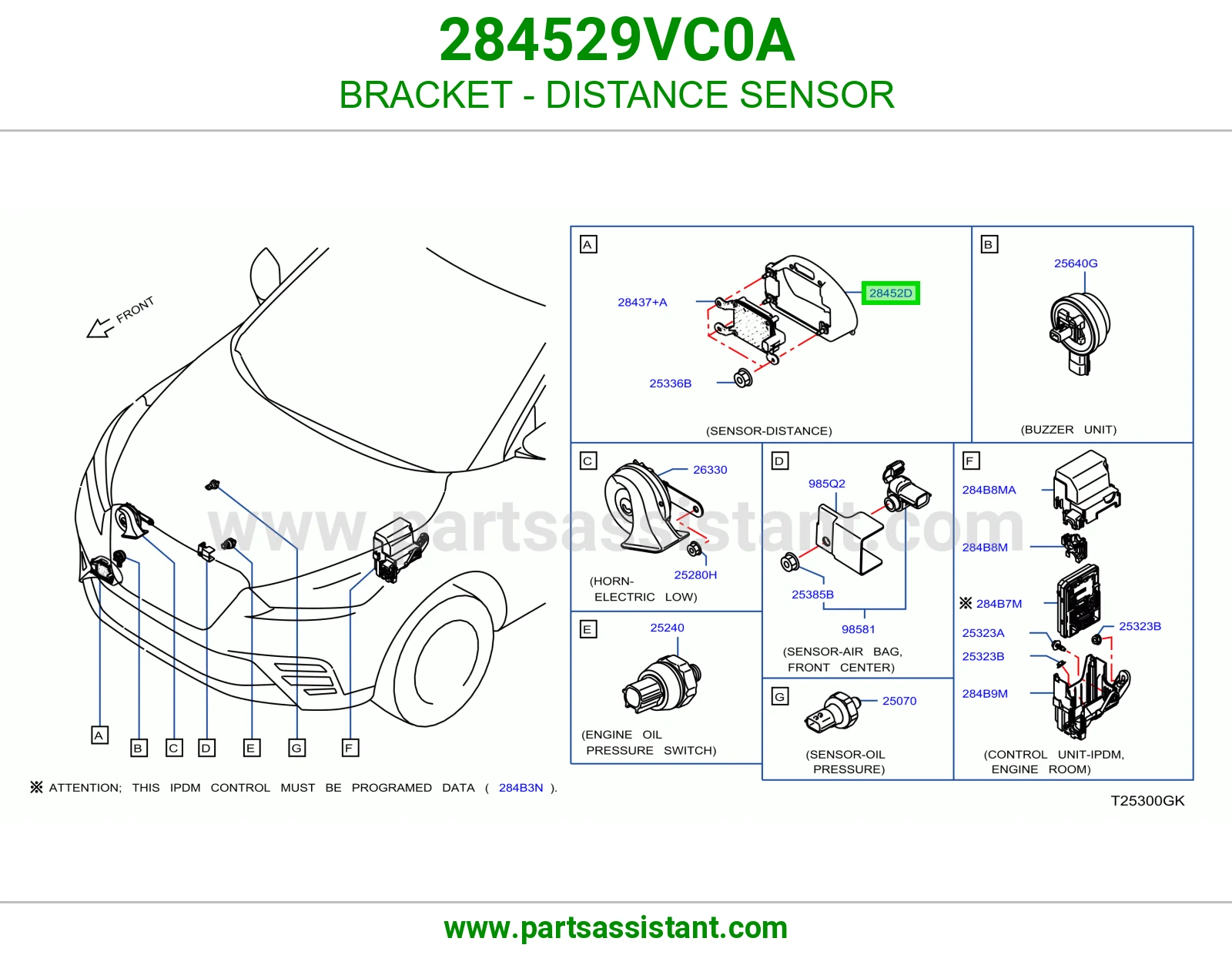 قاعدة حساس مسافة 284529VC0A