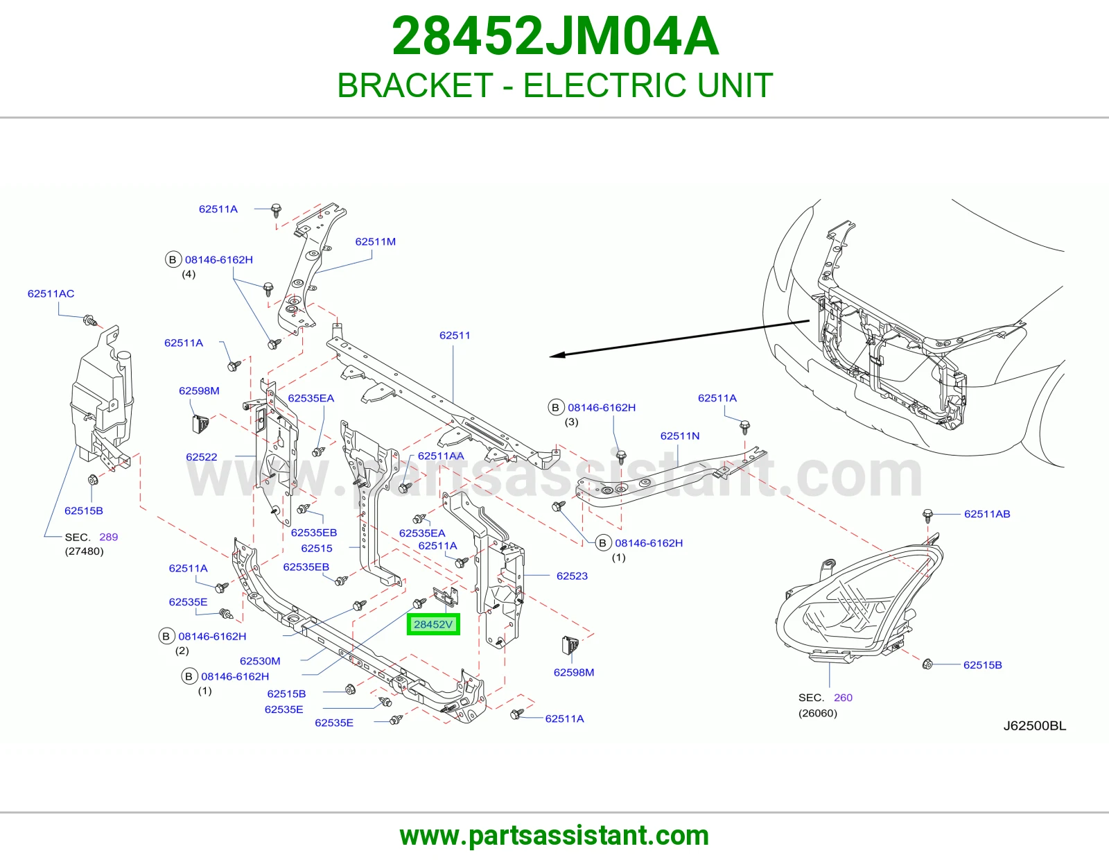 قاعدة وحدة كهربا 28452JM04A