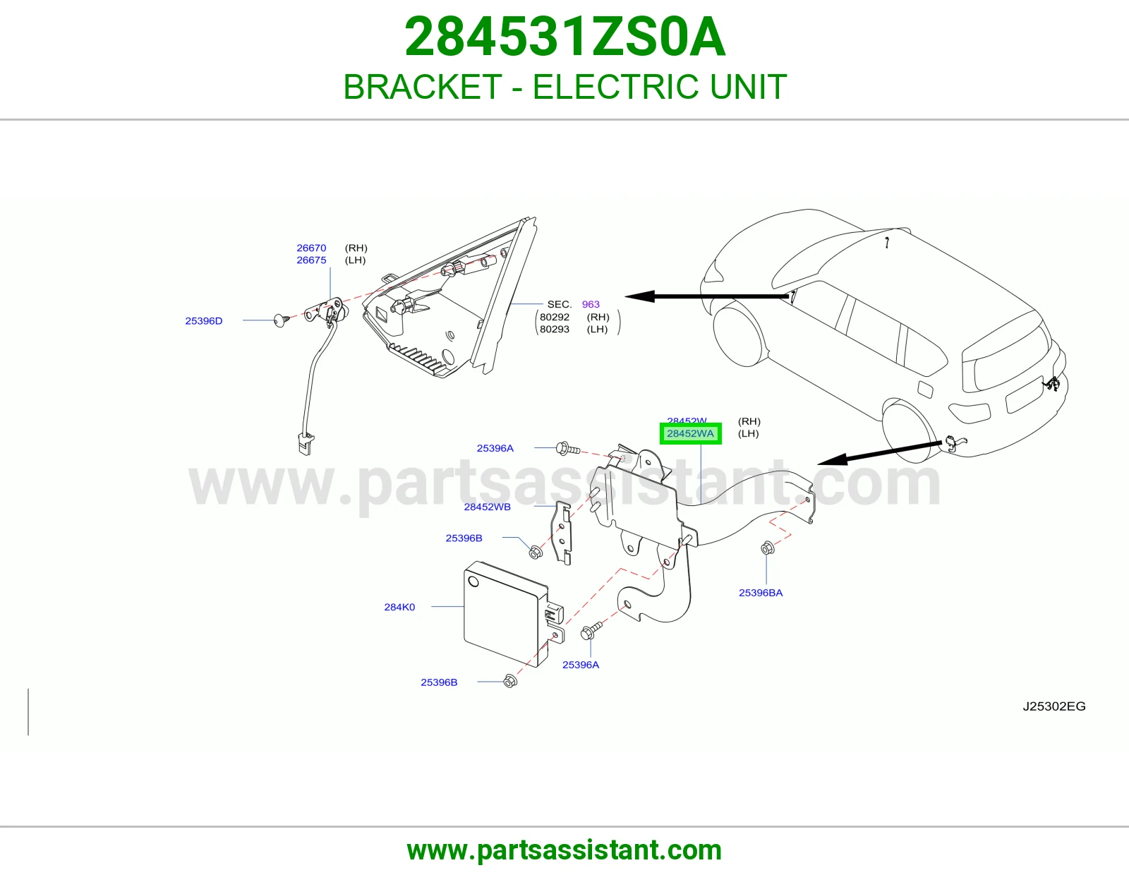 قاعدة وحدة كهربا 284531ZS0A