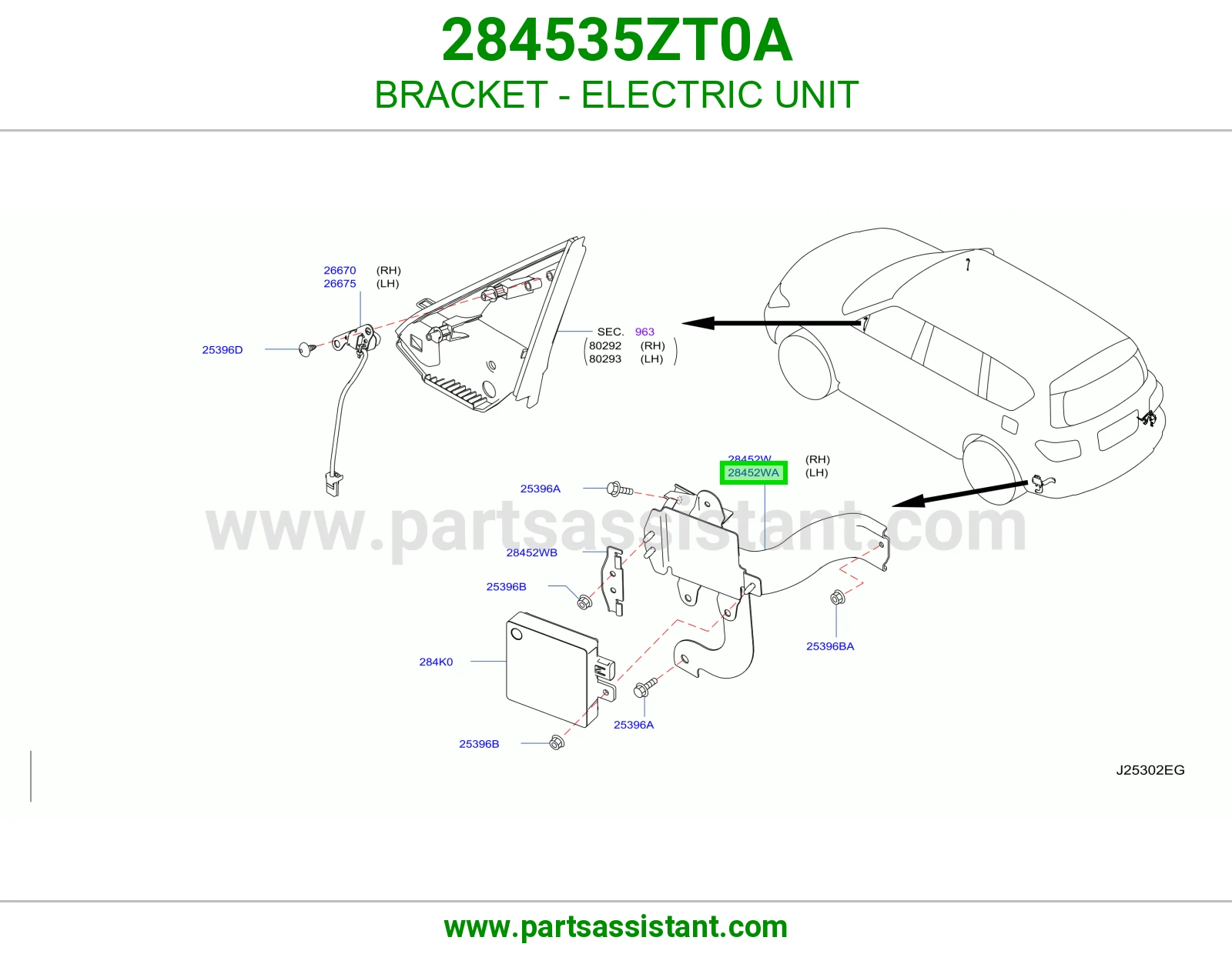 قاعدة وحدة كهربا 284535ZT0A