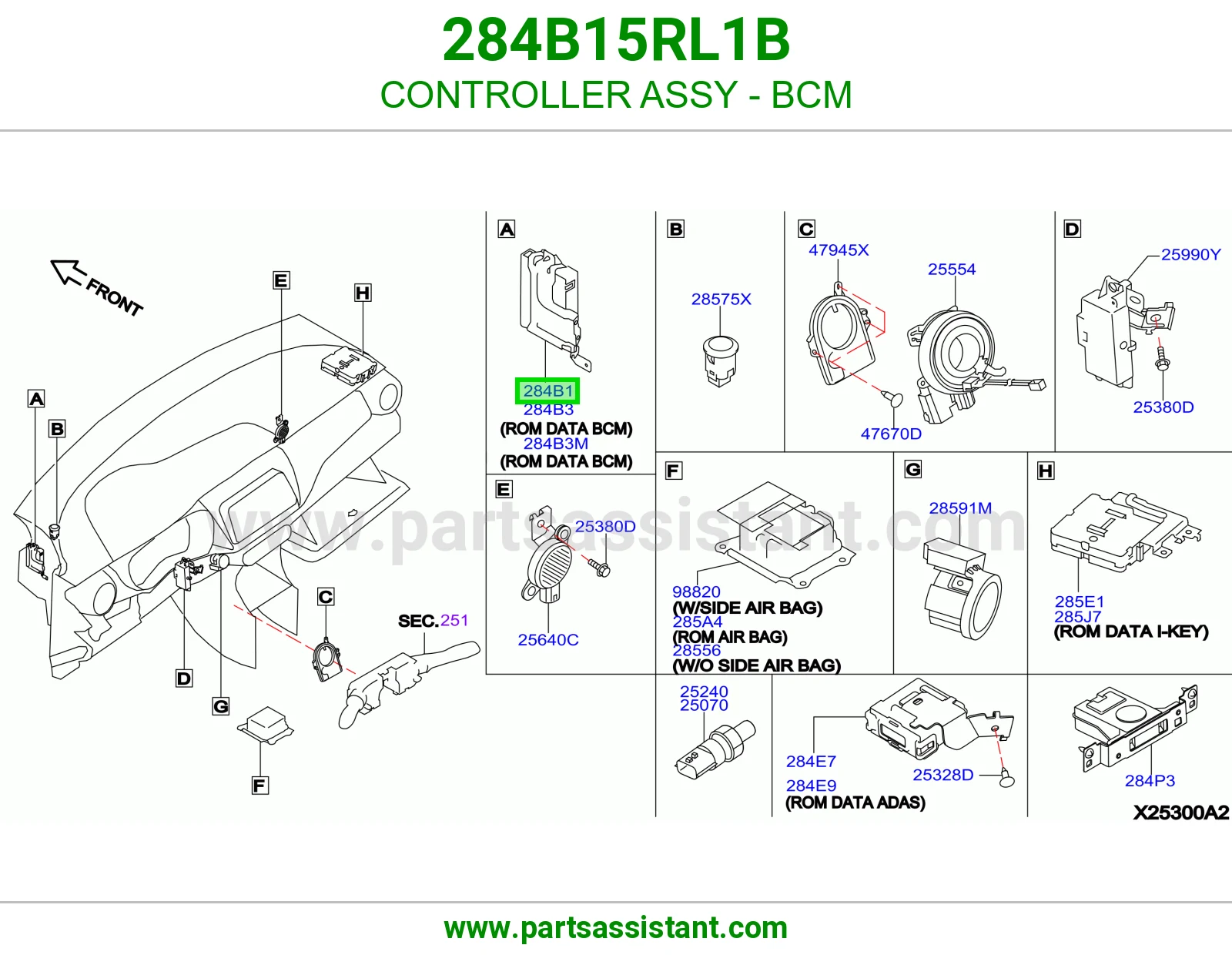 كنترول BCM كامل 284B15RL1B