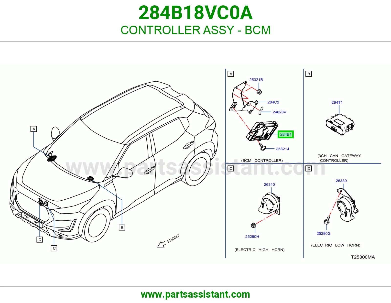 كنترول BCM كامل 284B18VC0A
