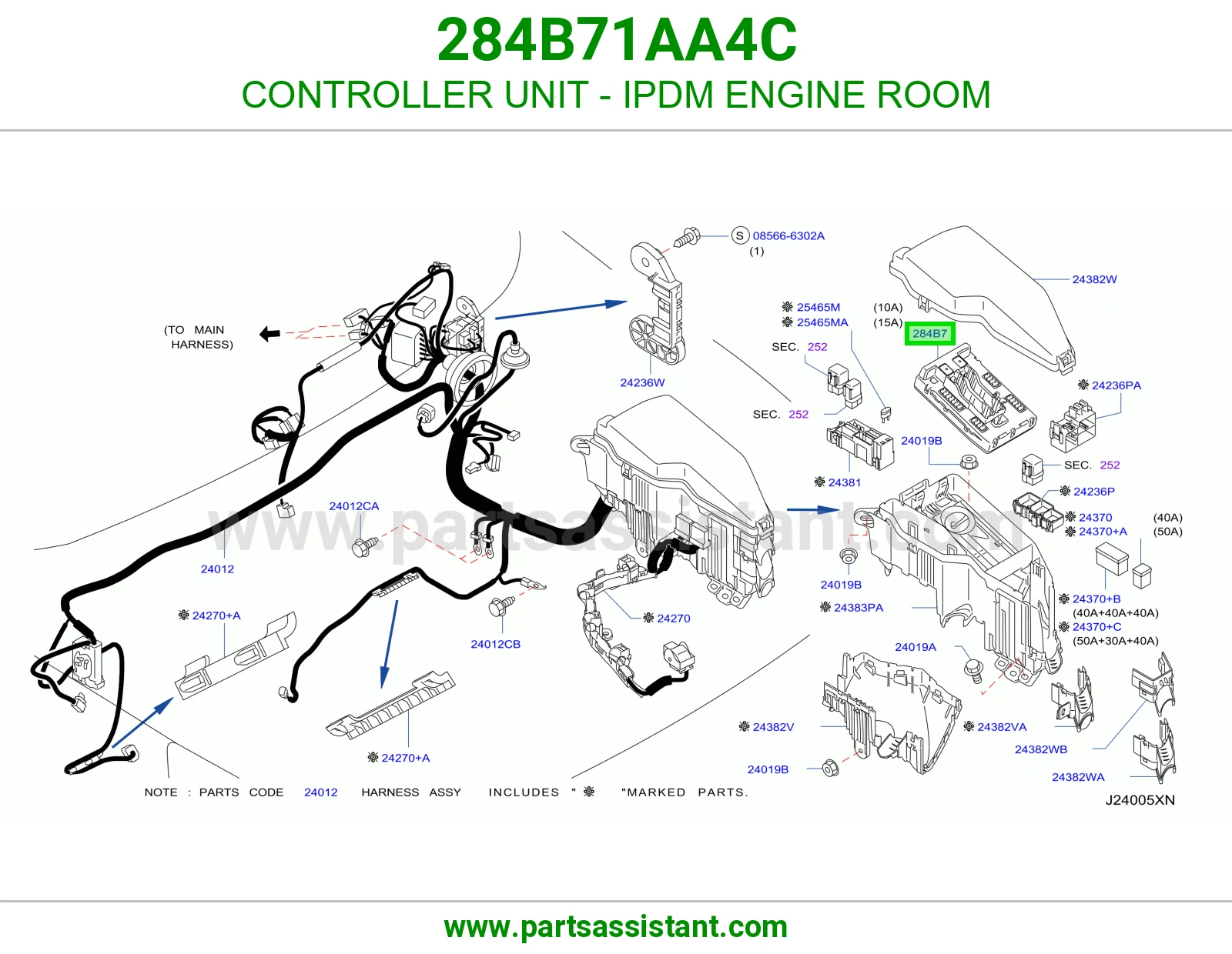 كنترول علبة فيوزات المكينة (IPDM) 284B71AA4C