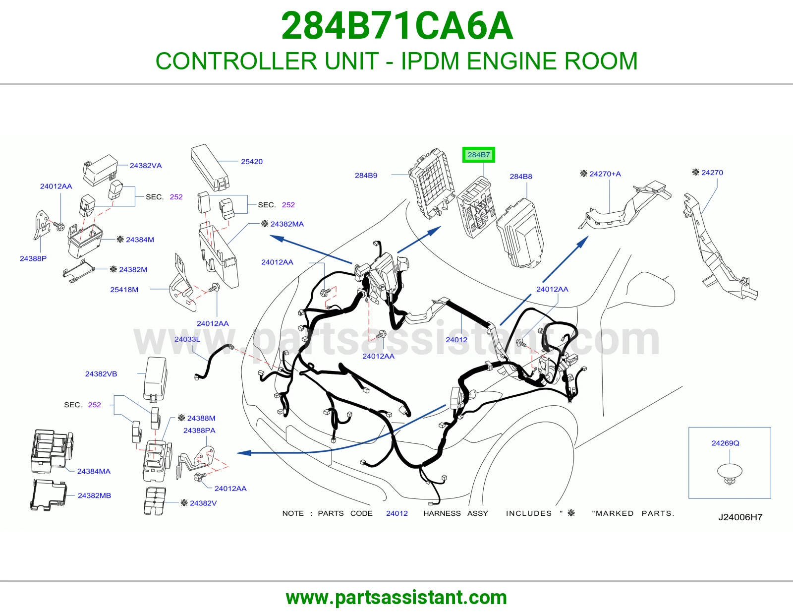 كنترول علبة فيوزات المكينة (IPDM) 284B71CA6A