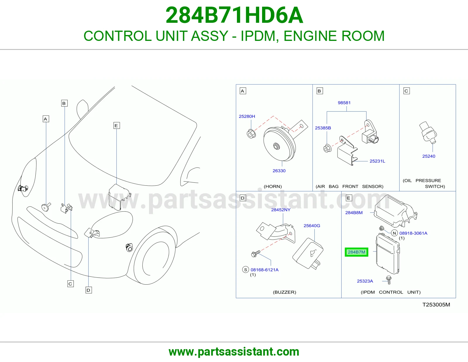 CONTROL UNIT ASSY - IPDM, ENGINE ROOM 284B71HD6A