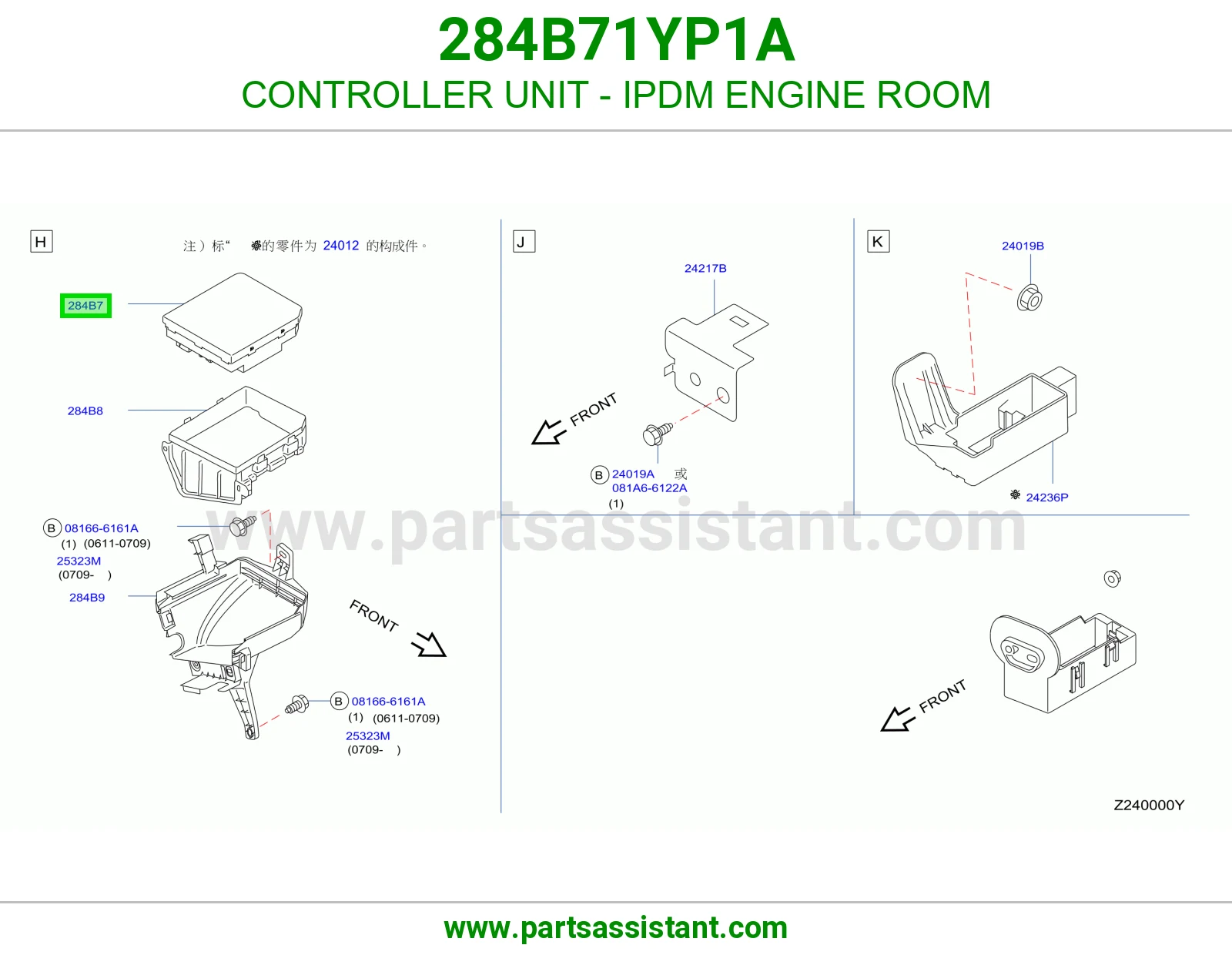 كنترول علبة فيوزات المكينة (IPDM) 284B71YP1A