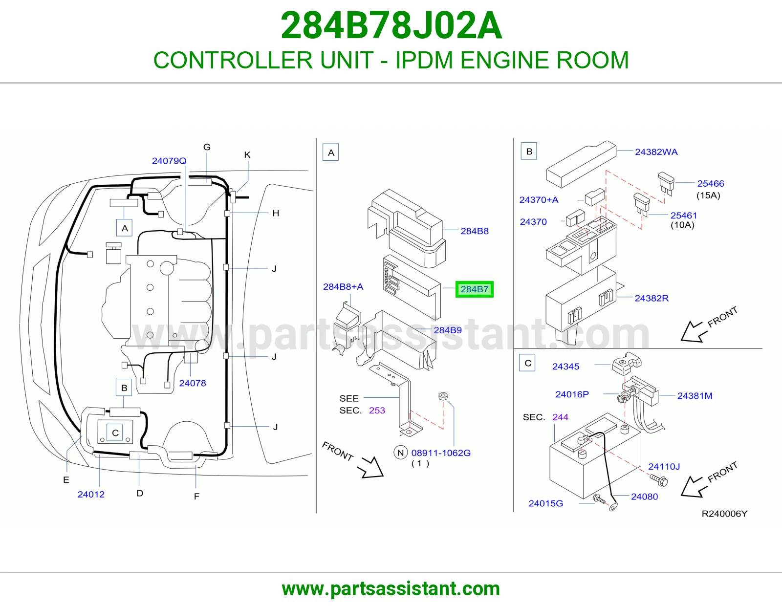 كنترول علبة فيوزات المكينة (IPDM) 284B78J02A
