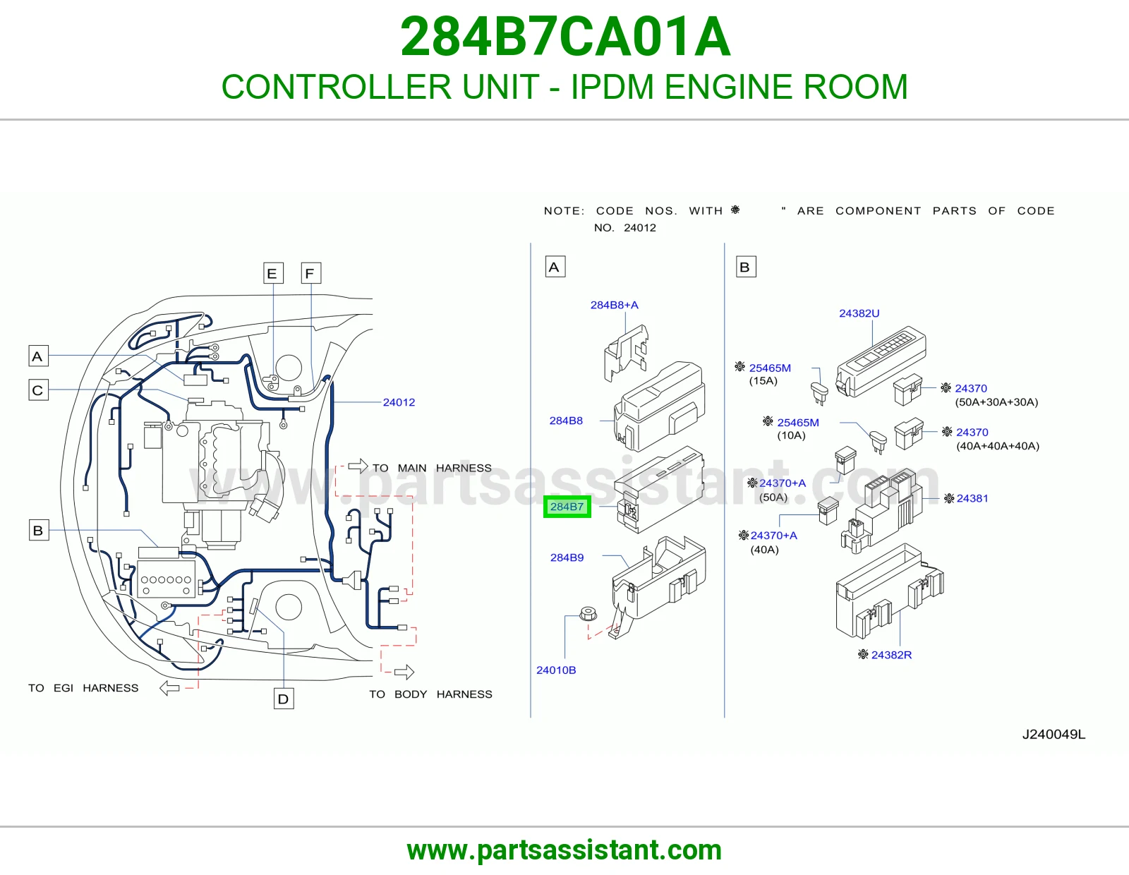 كنترول علبة فيوزات المكينة (IPDM) 284B7CA01A