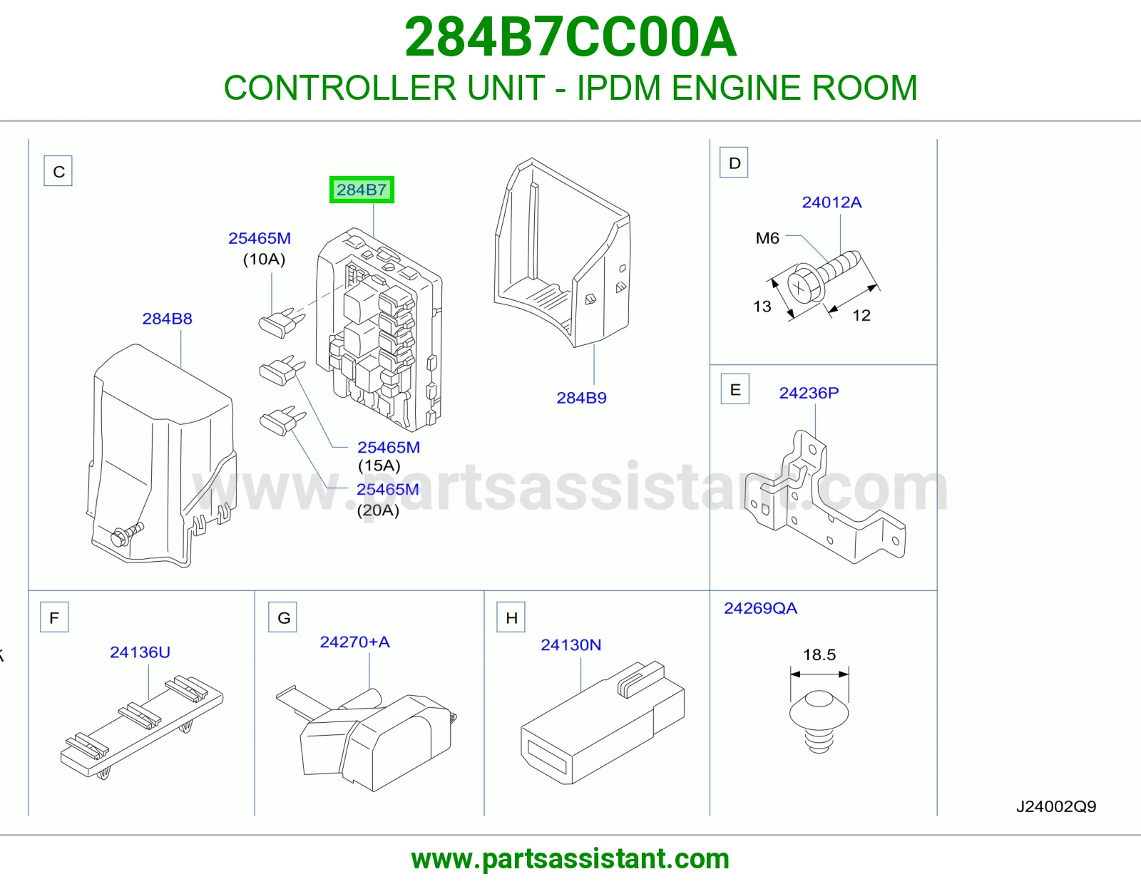 كنترول علبة فيوزات المكينة (IPDM) 284B7CC00A
